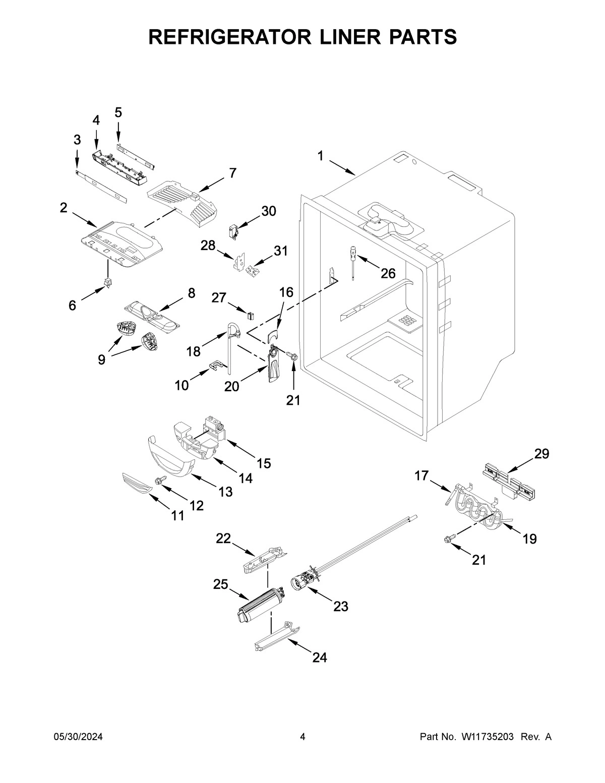 03 - REFRIGERATOR LINER PARTS