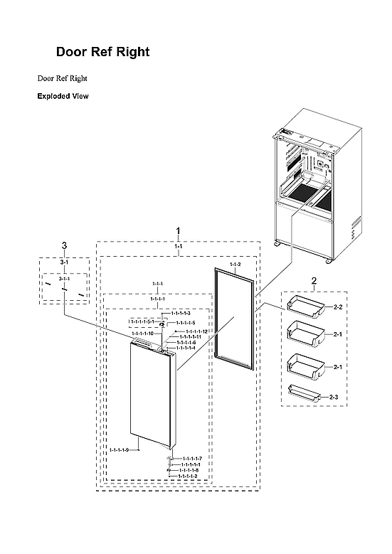 Right Refrigerator Door Parts