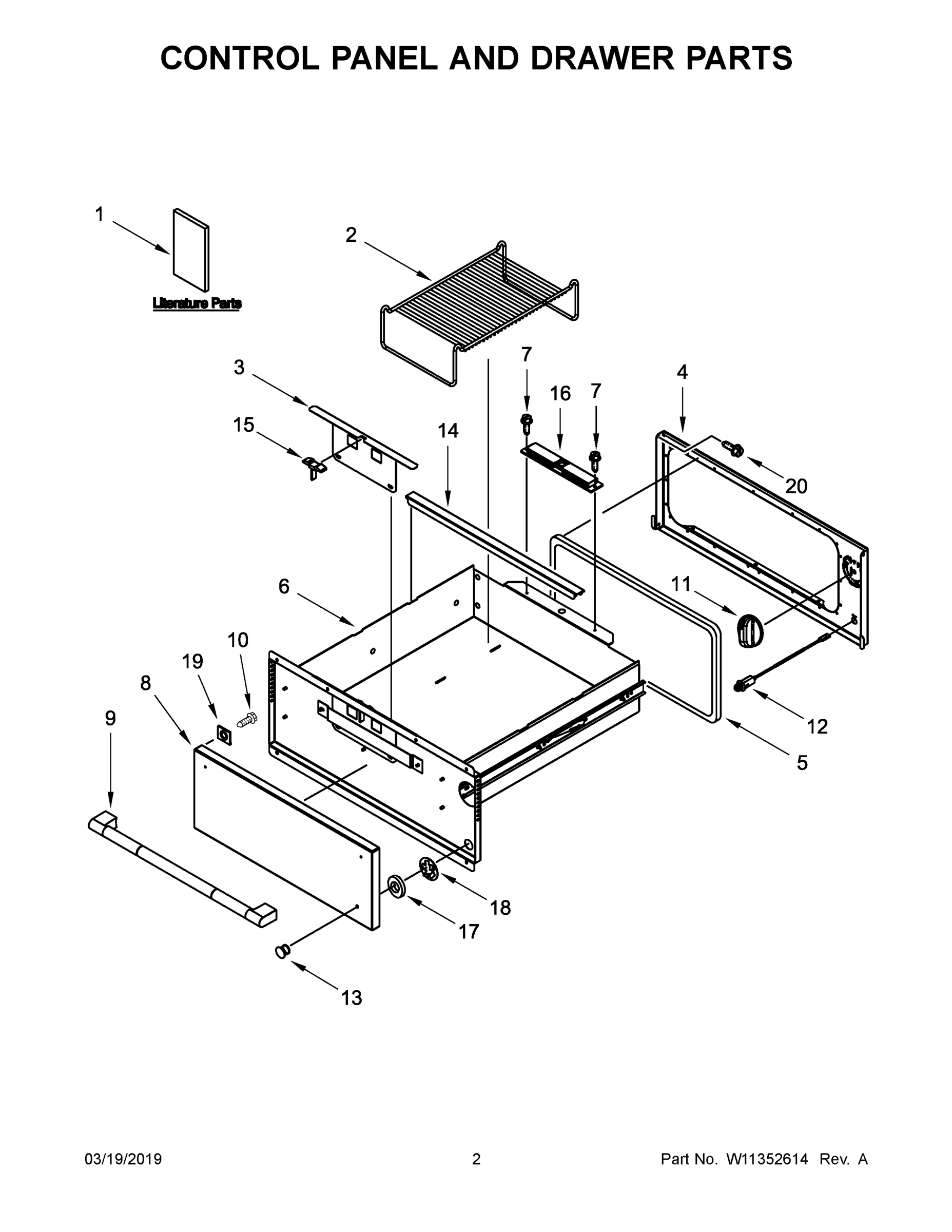 02 - CONTROL PANEL AND DRAWER PARTS