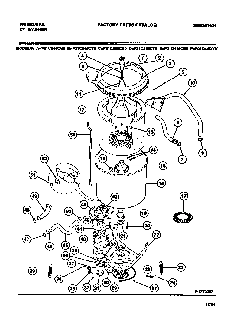 03 - WASHER OUTER TUB, INNER TUB, SUB TO