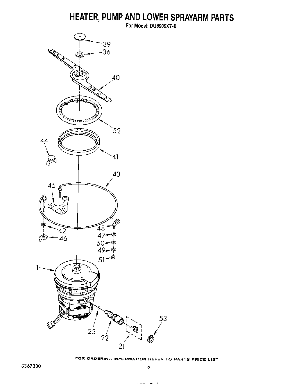 04 - HEATER, PUMP AND LOWER SPRAY ARM