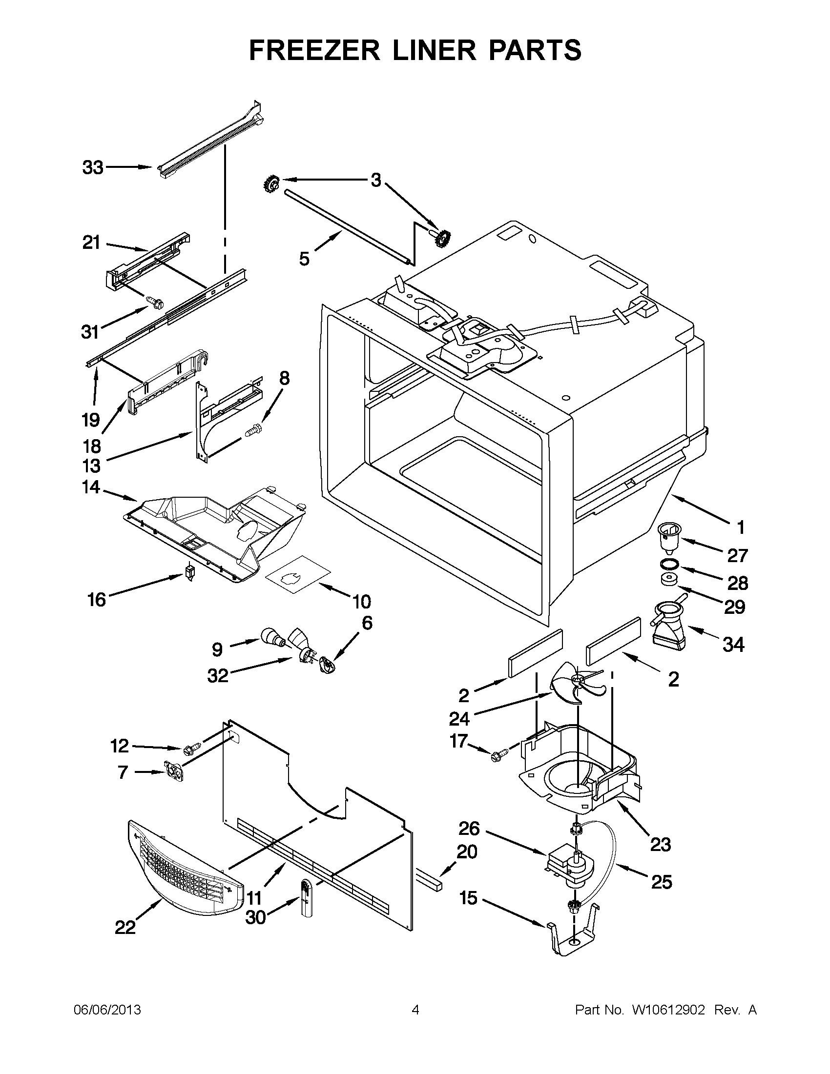 02 - FREEZER LINER PARTS