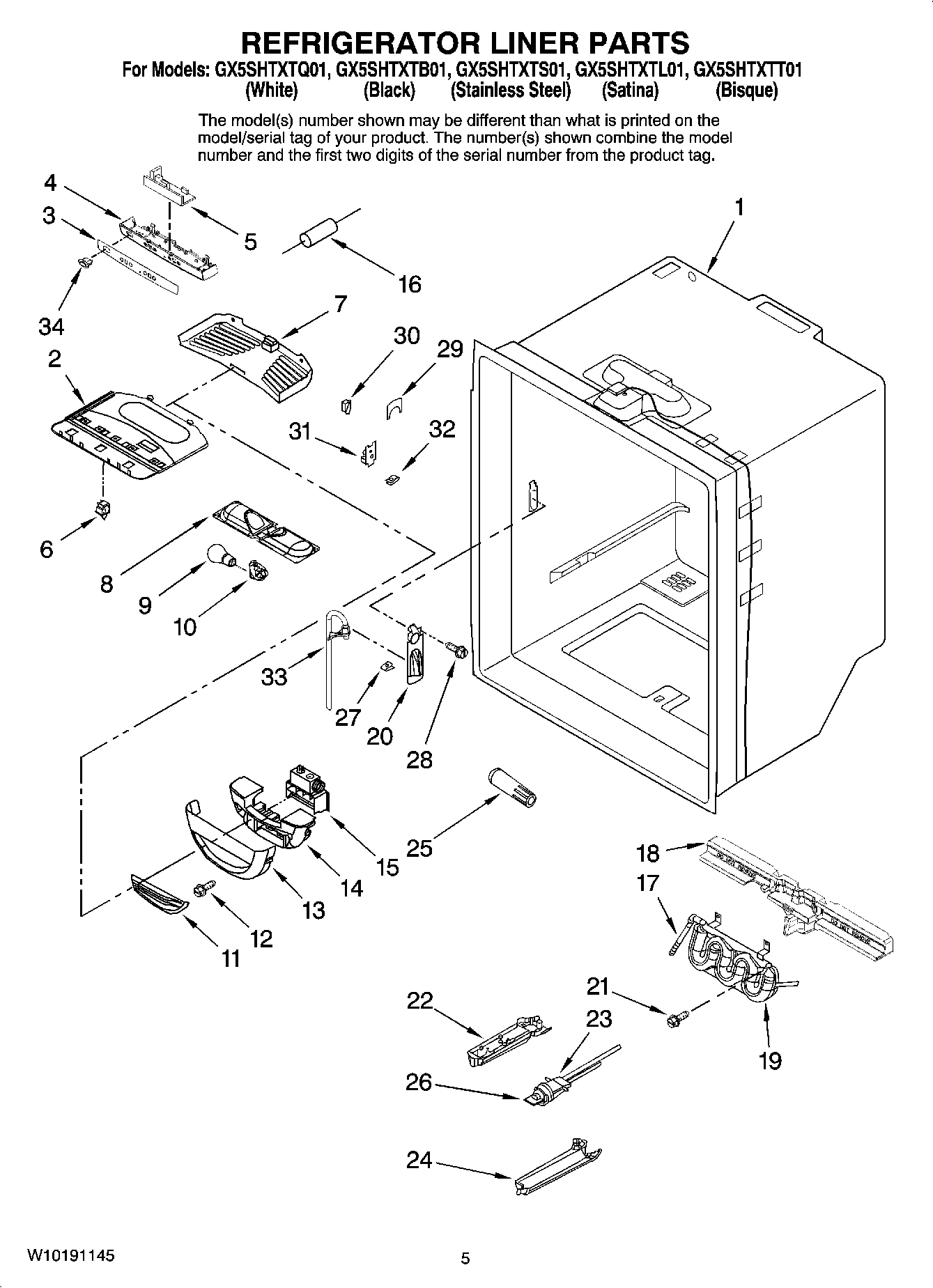 03 - REFRIGERATOR LINER PARTS