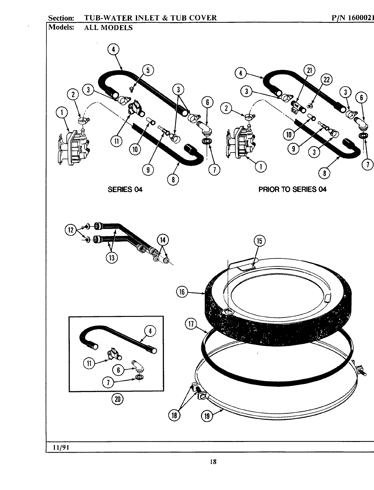 10 - TUB-WATER INLET & TUB COVER