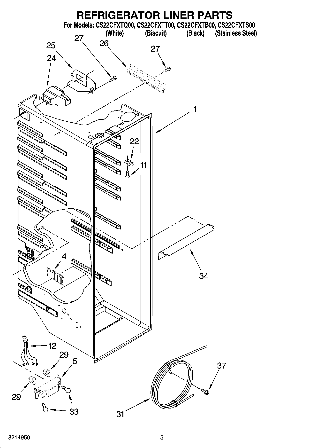 02 - REFRIGERATOR LINER PARTS