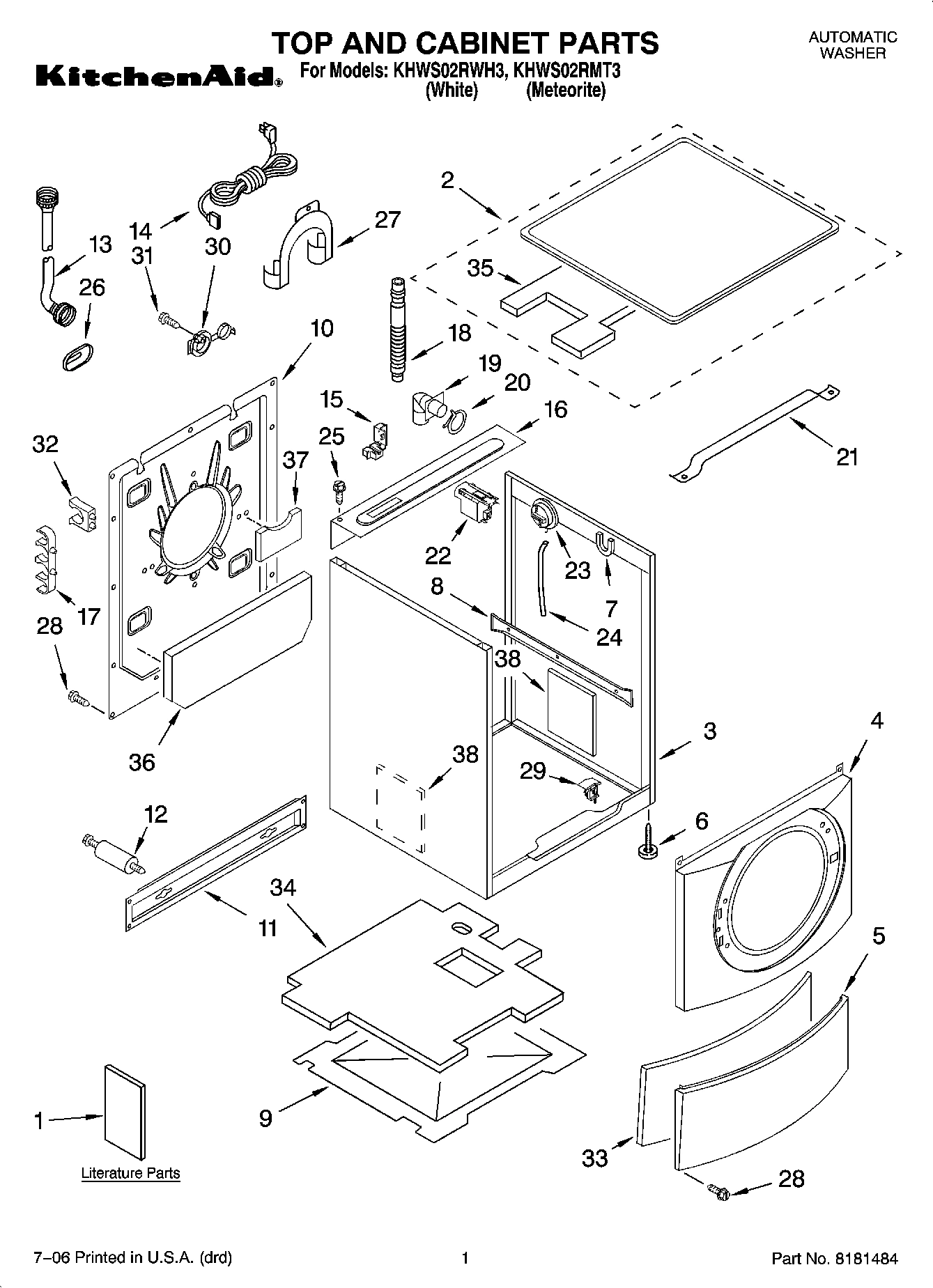 01 - TOP AND CABINET PARTS