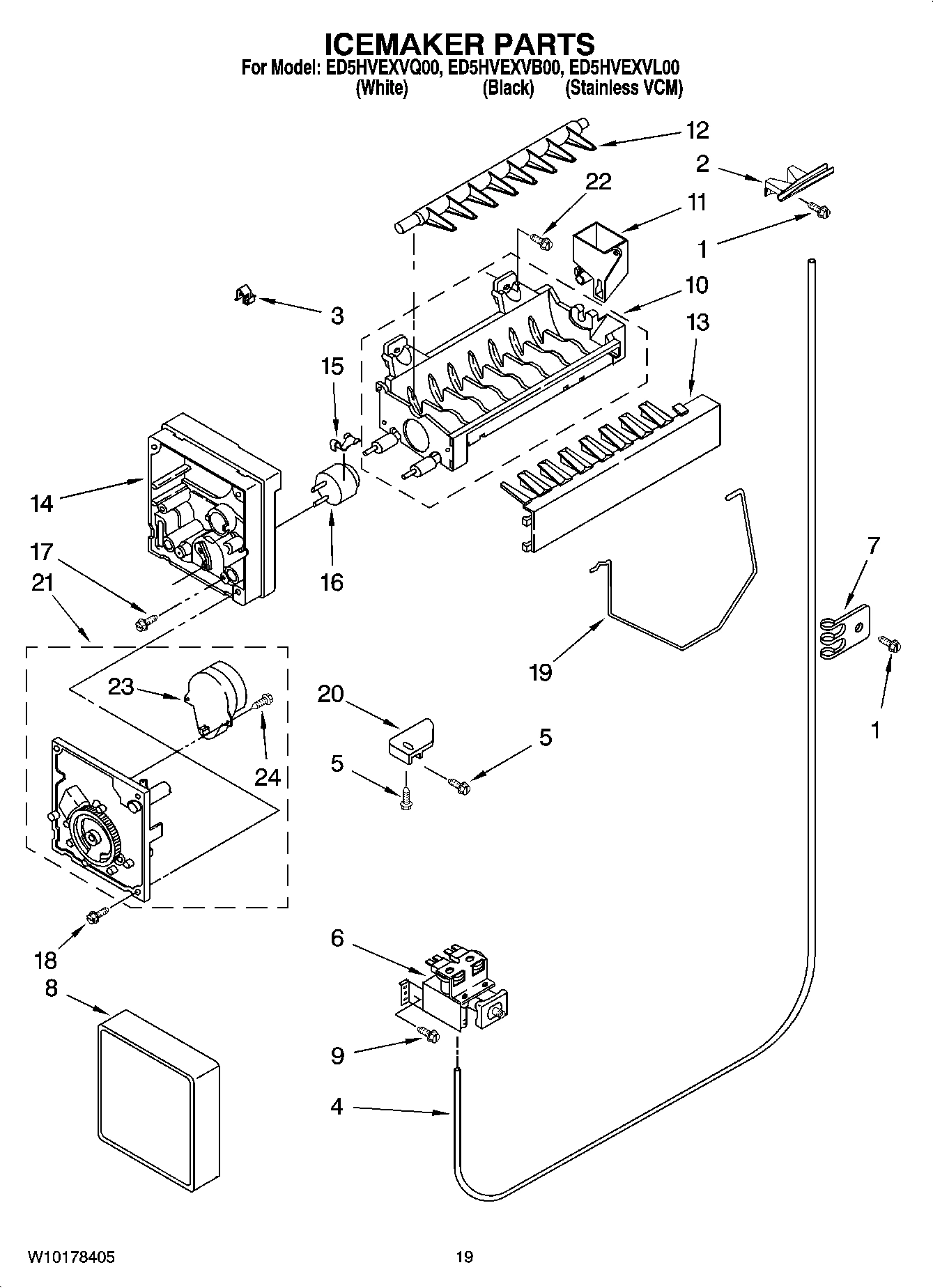 12 - ICEMAKER PARTS, OPTIONAL PARTS (NOT INCLUDED)