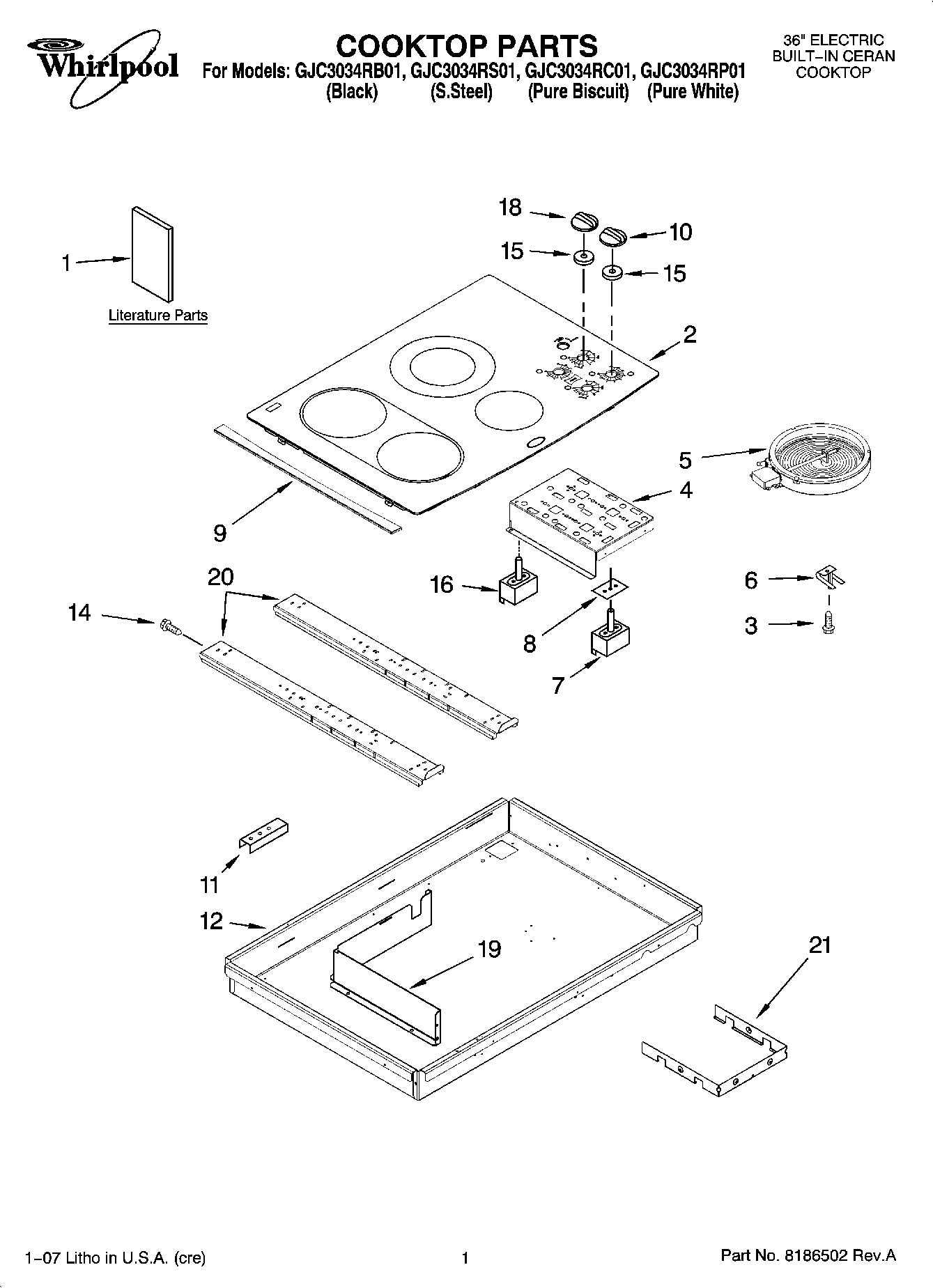 01 - COOKTOP PARTS, OPTIONAL PARTS