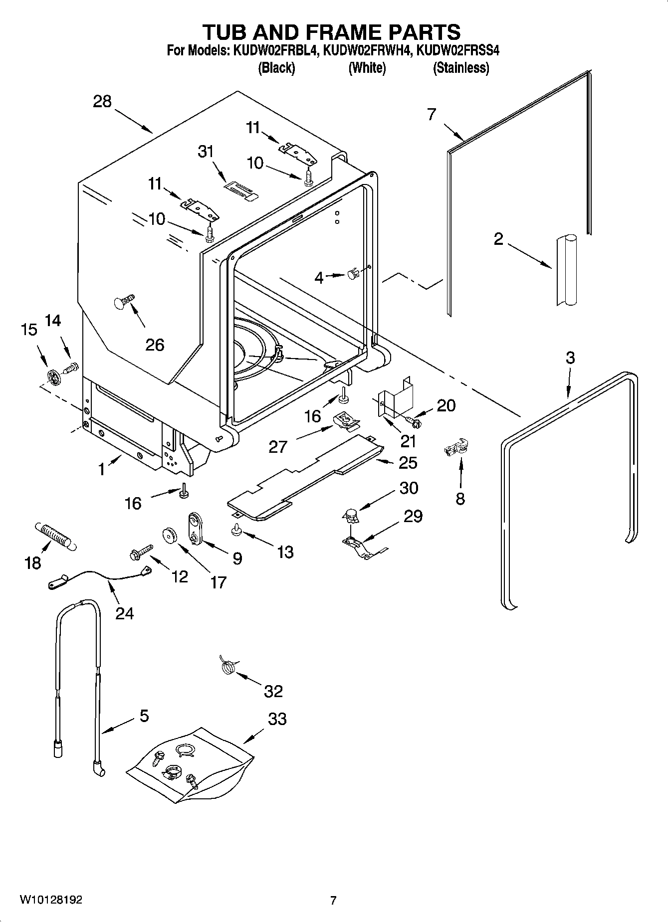 07 - TUB AND FRAME PARTS