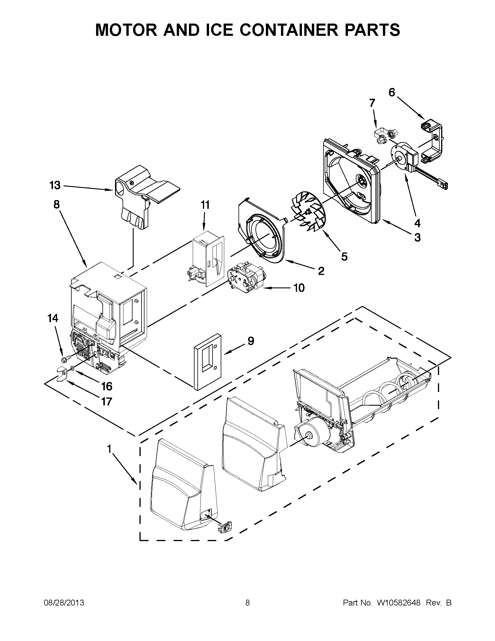 05 - MOTOR AND ICE CONTAINER PARTS