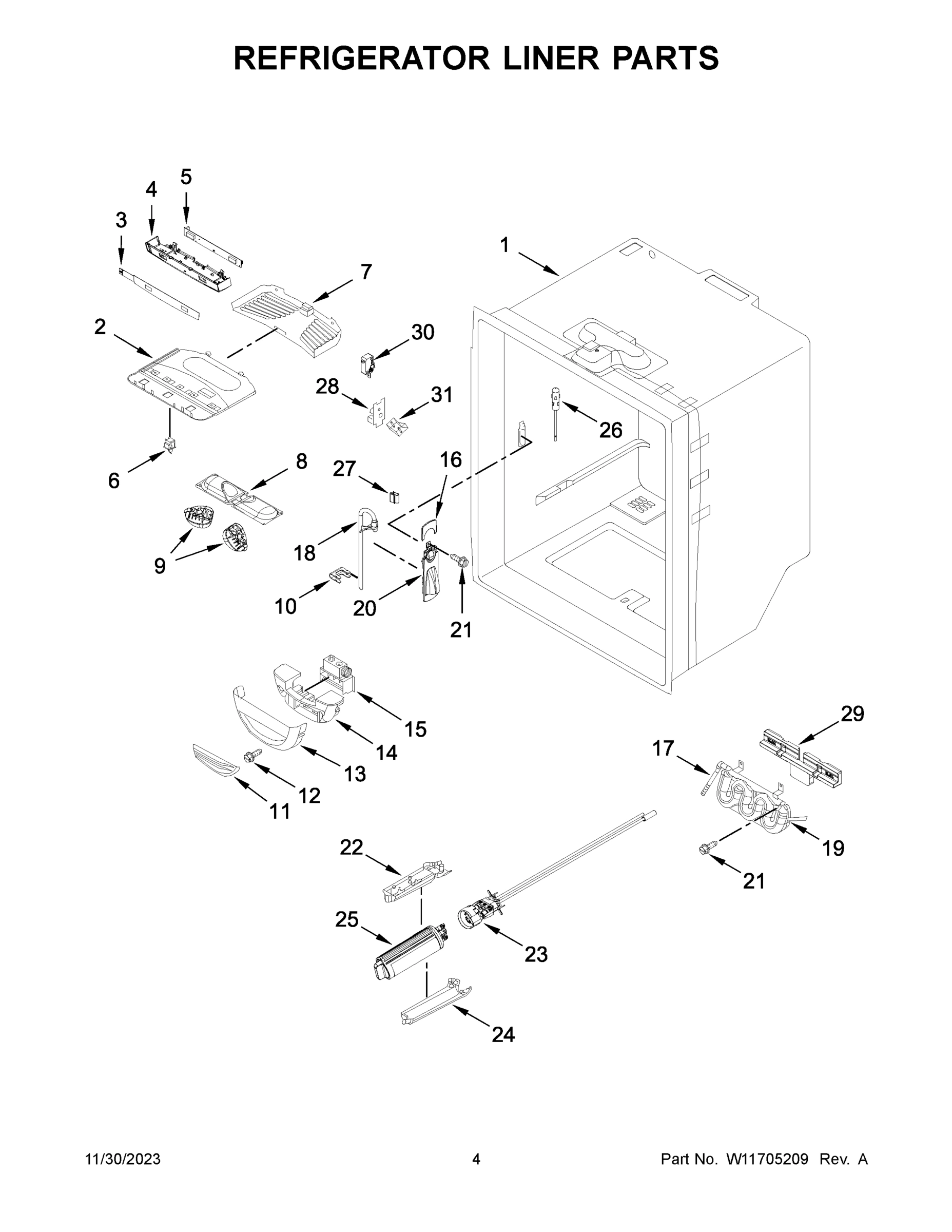 03 - REFRIGERATOR LINER PARTS