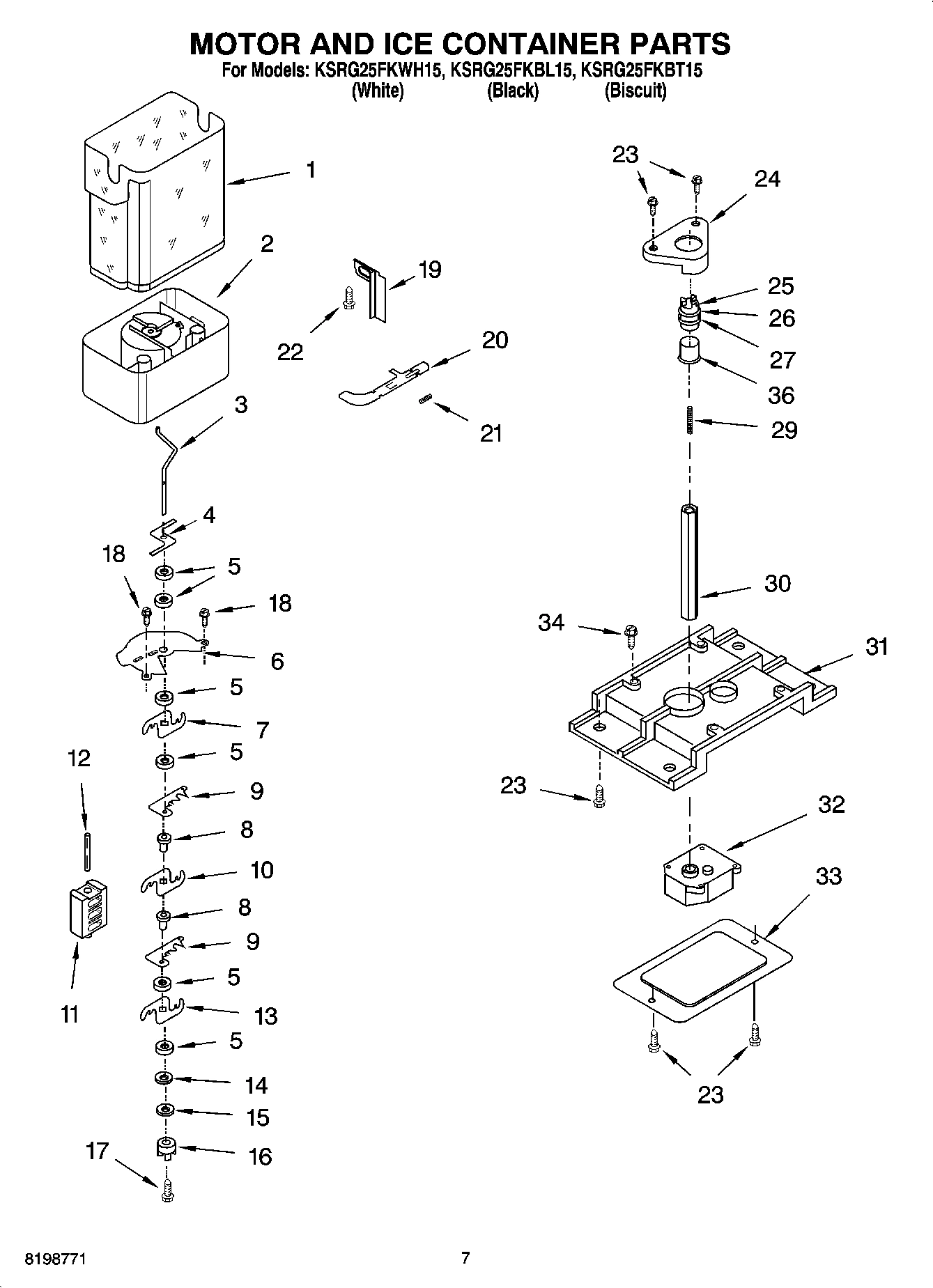 05 - MOTOR AND ICE CONTAINER PARTS