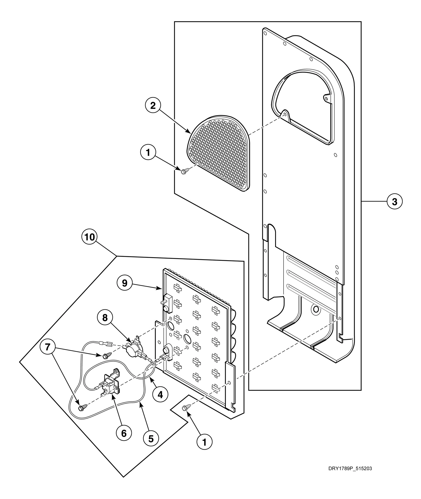 Heater Duct and Element Assembly - 1 Phase Electric Models