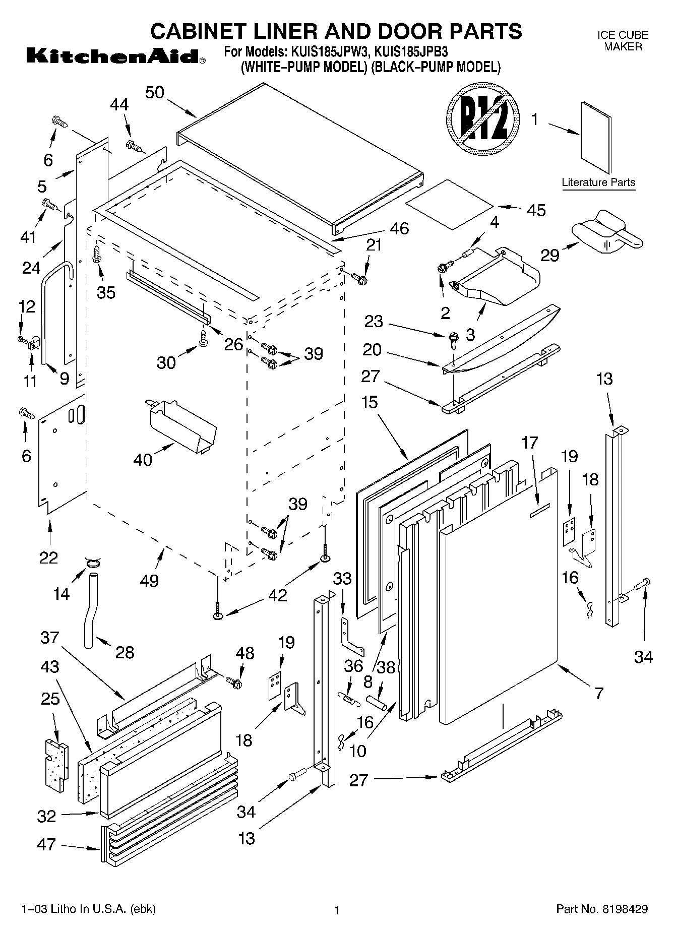 01 - CABINET LINER AND DOOR PARTS
