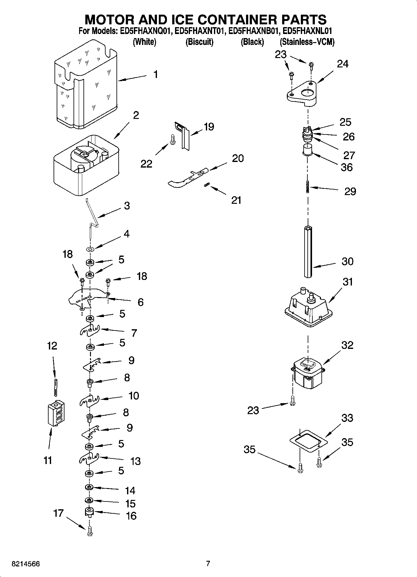 05 - MOTOR AND ICE CONTAINER PARTS