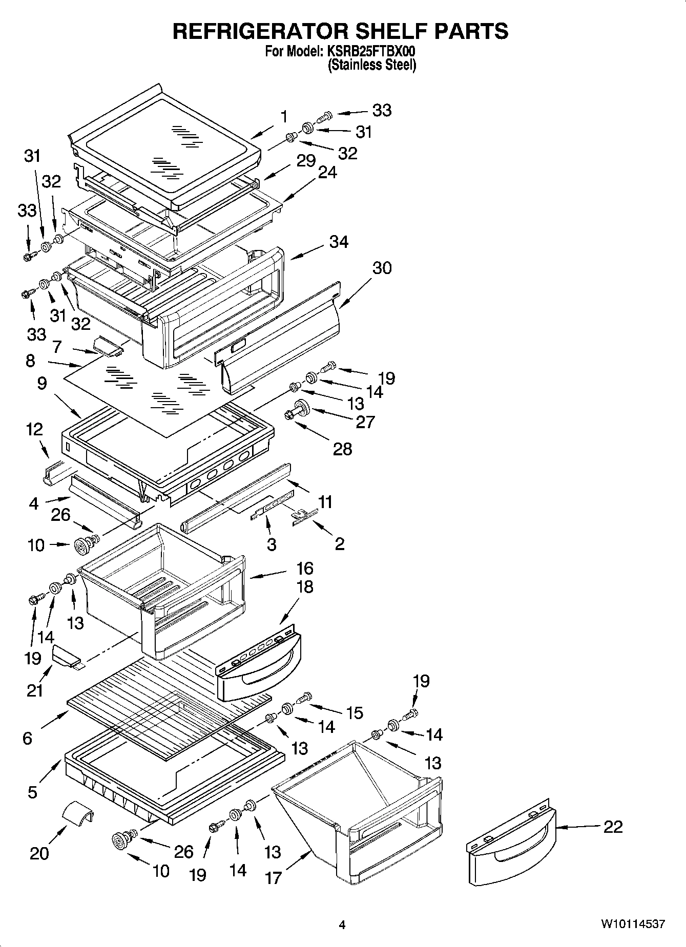 03 - REFRIGERATOR SHELF PARTS