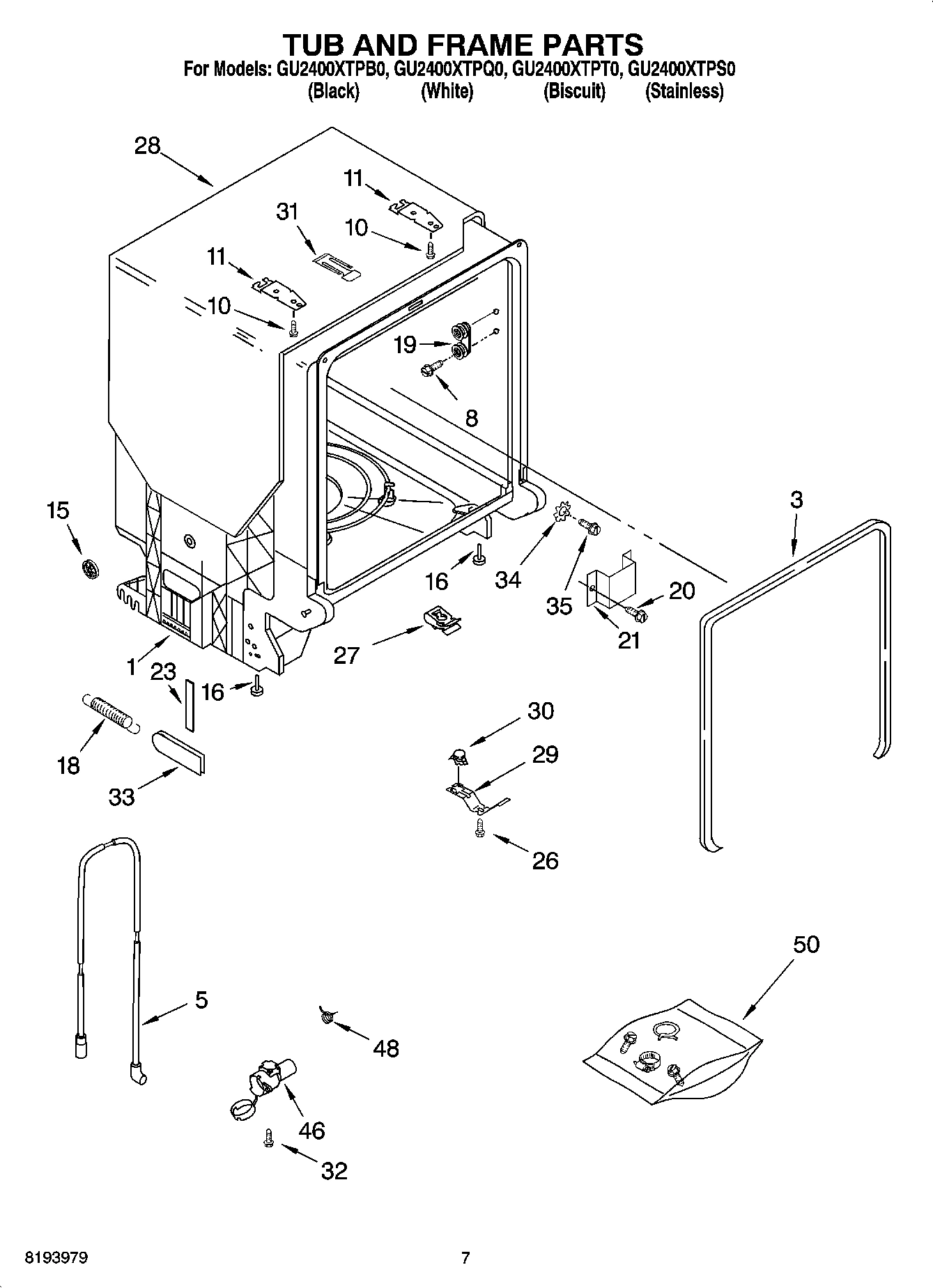 07 - TUB AND FRAME PARTS