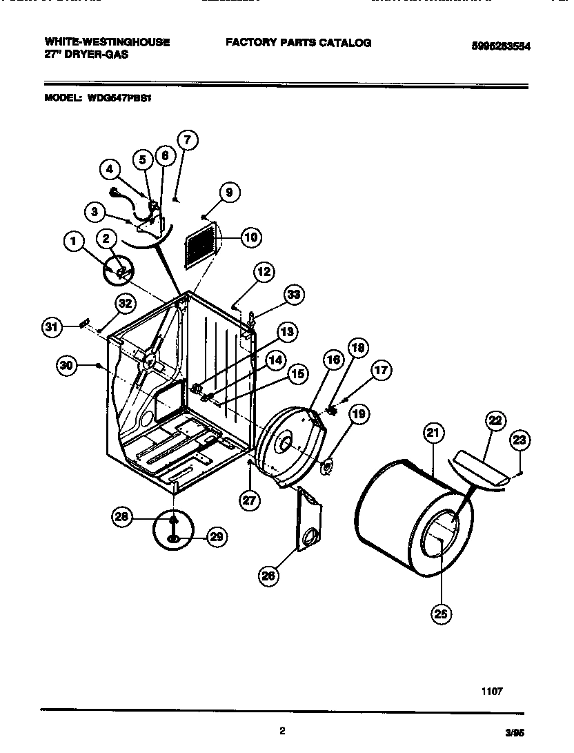 02 - CABINET, DRUM, HEAT DUCT