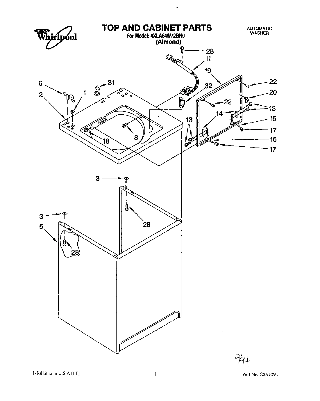 01 - TOP AND CABINET, LIT/OPTIONAL