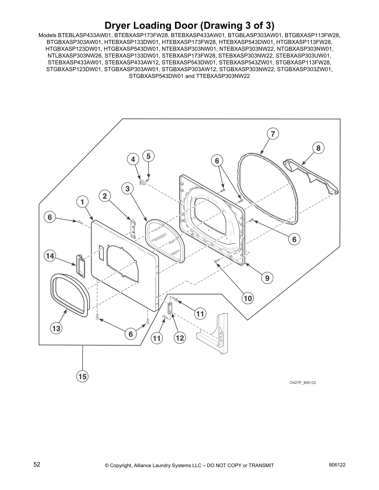 Dryer Loading Door (Drawing 3 of 3)