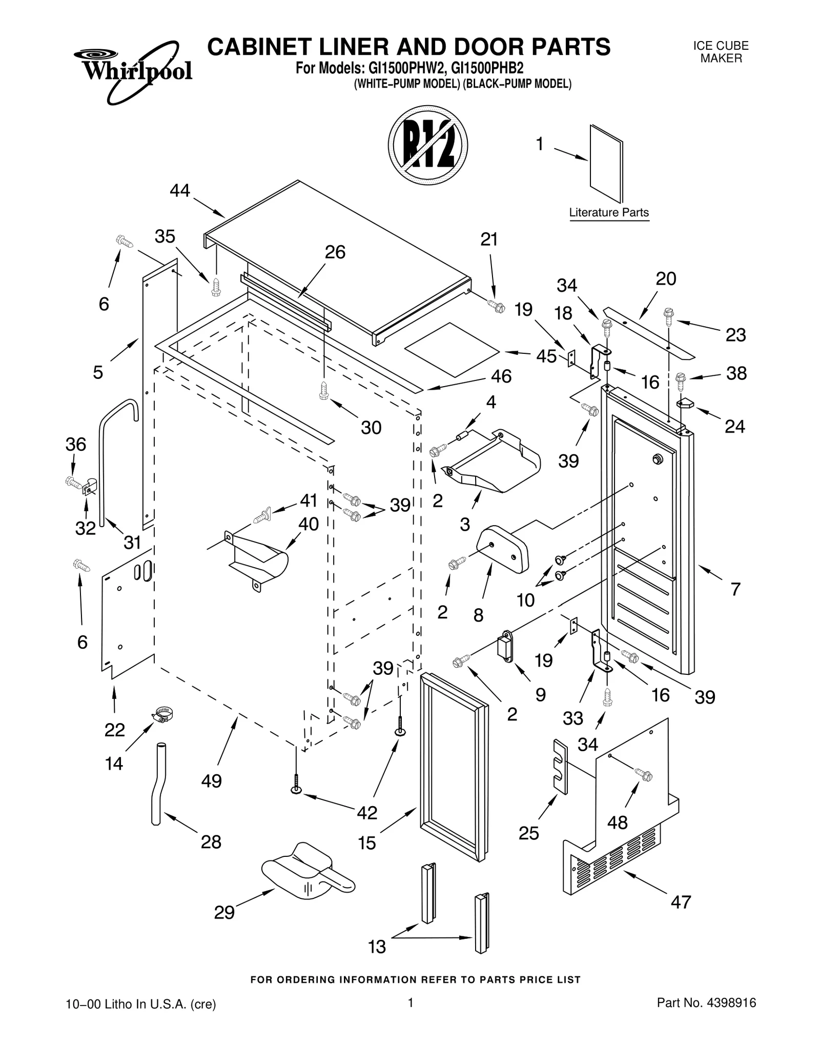 CABINET LINER AND DOOR PARTS