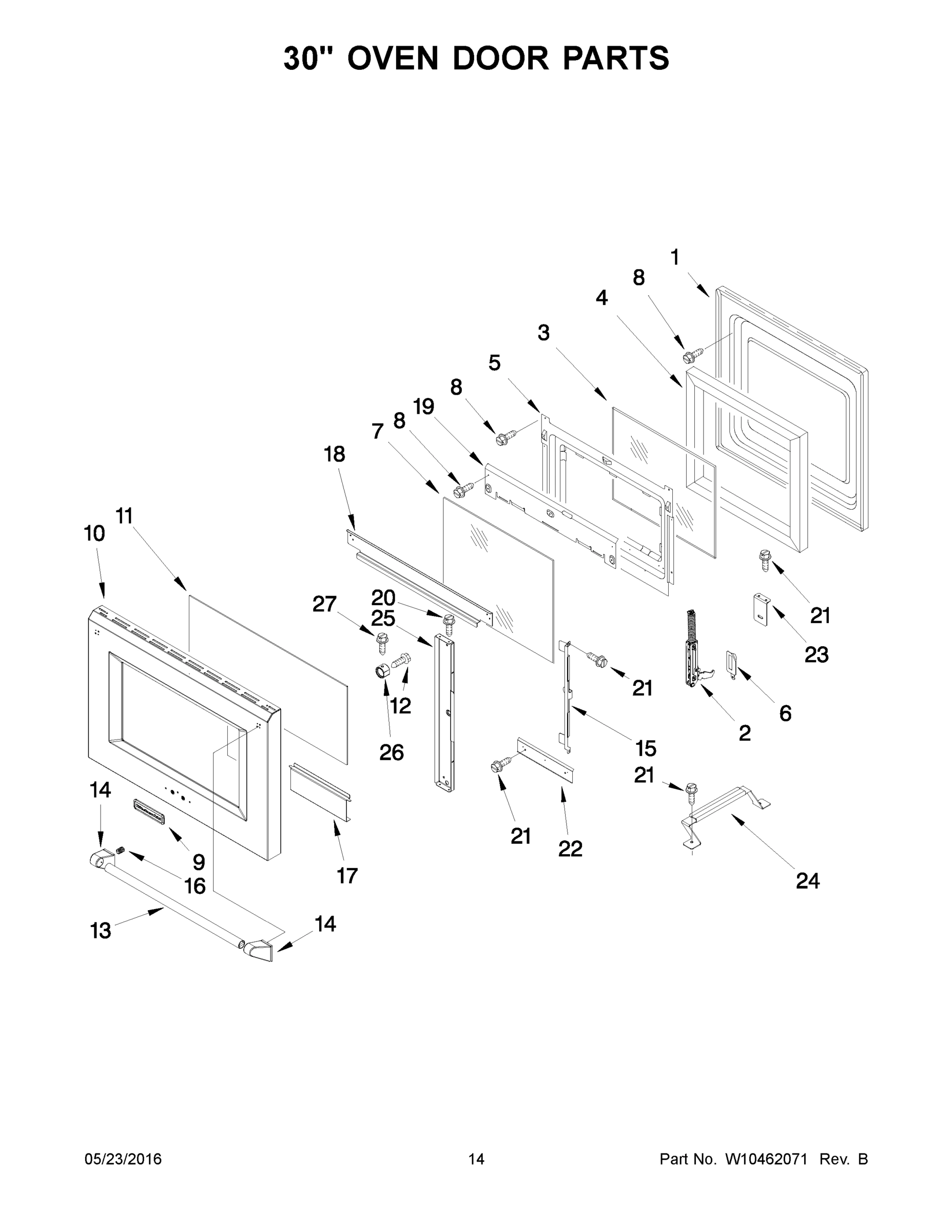 08 - 30 INCH OVEN DOOR PARTS