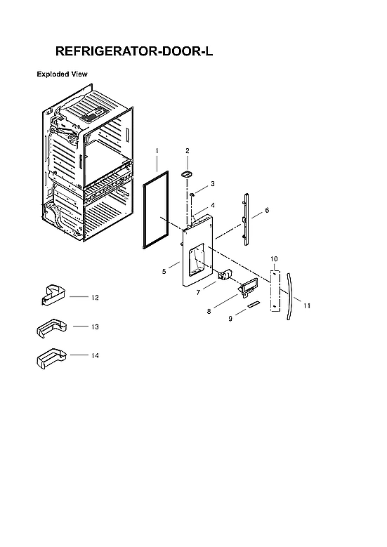 Left Refrigerator Door Parts