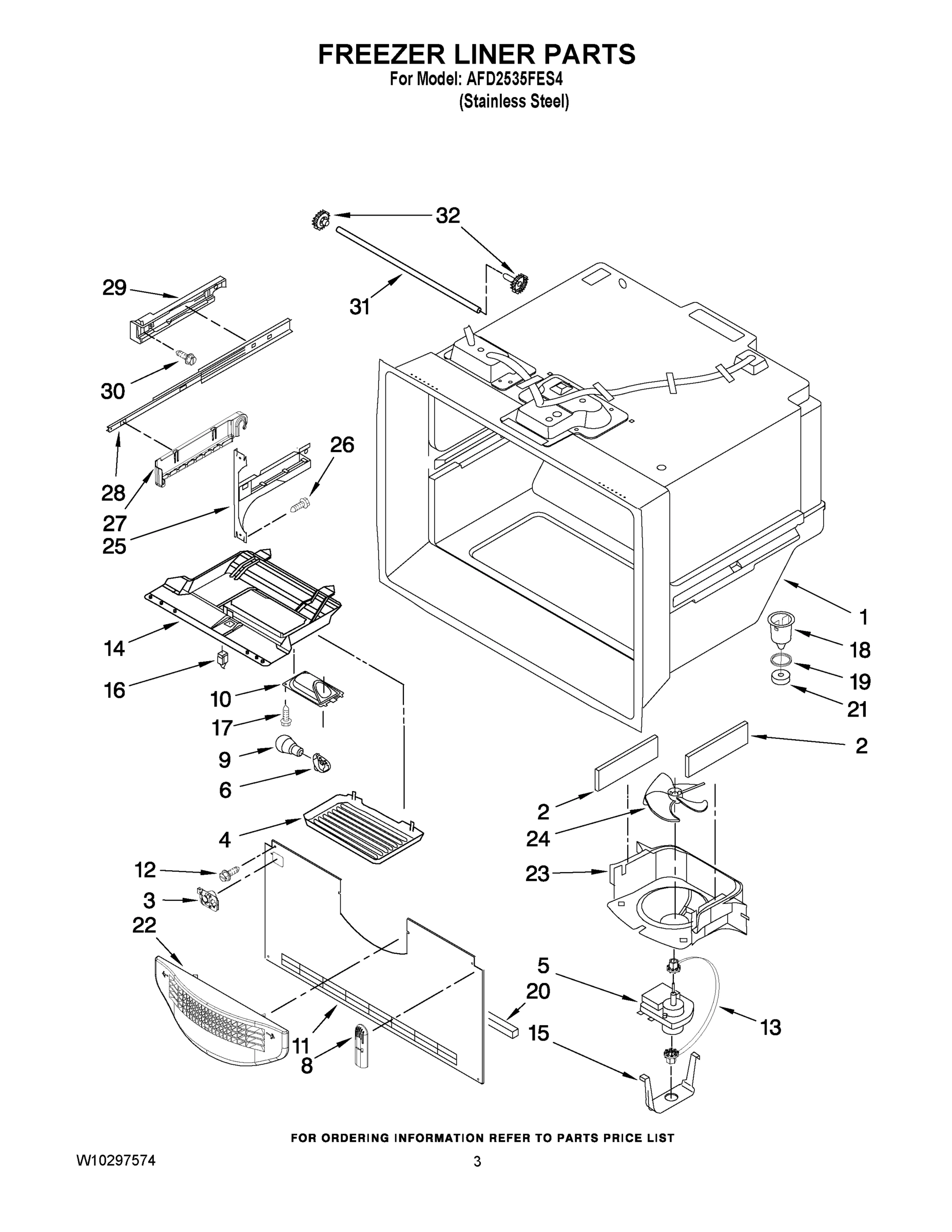 02 - FREEZER LINER PARTS