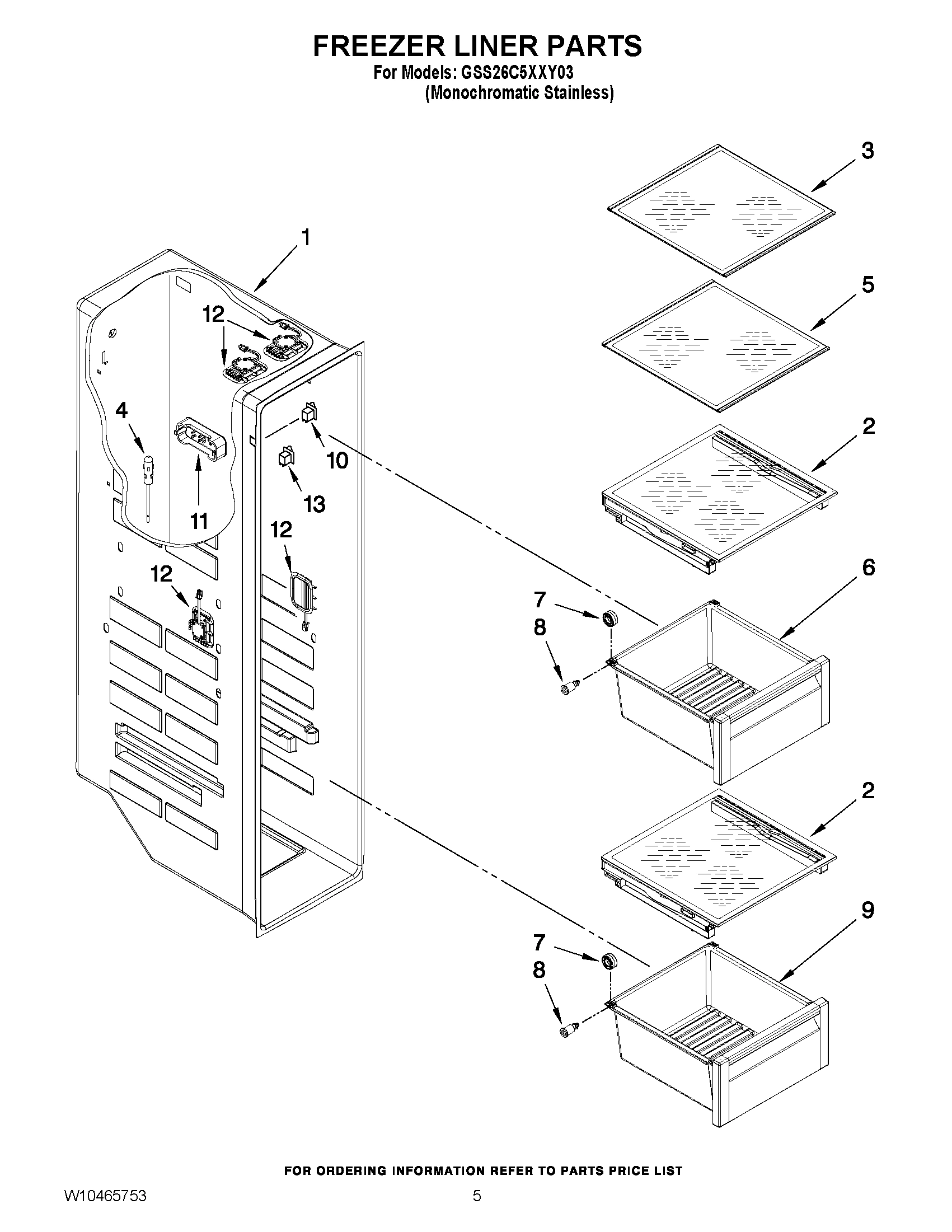 04 - FREEZER LINER PARTS