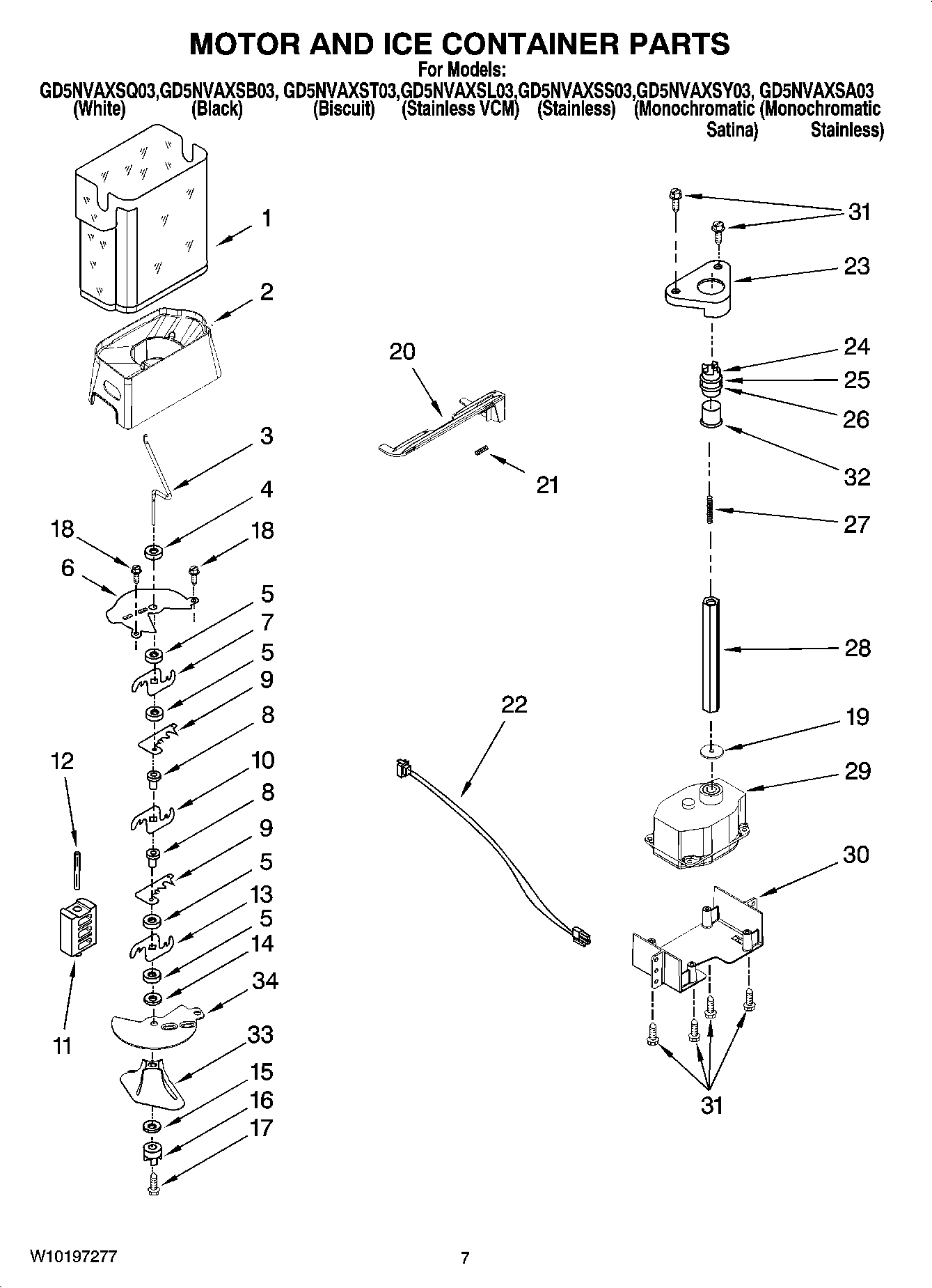 05 - MOTOR AND ICE CONTAINER PARTS