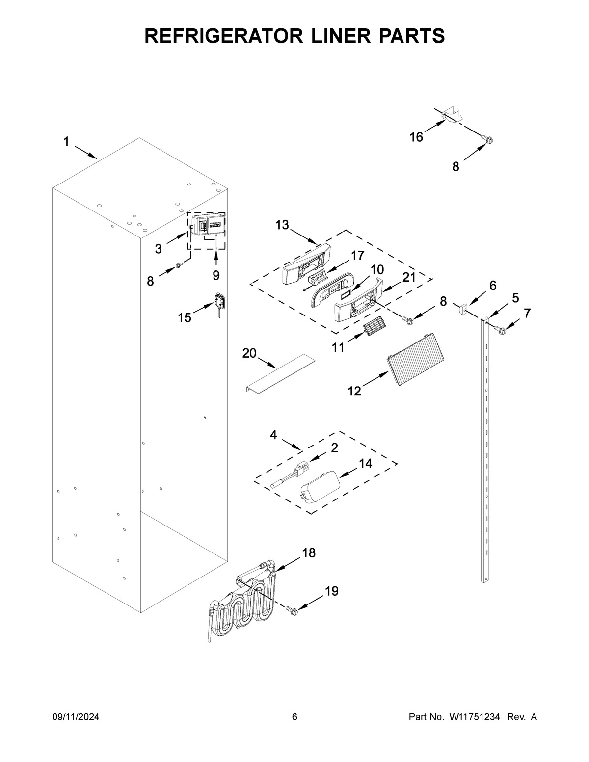 04 - REFRIGERATOR LINER PARTS