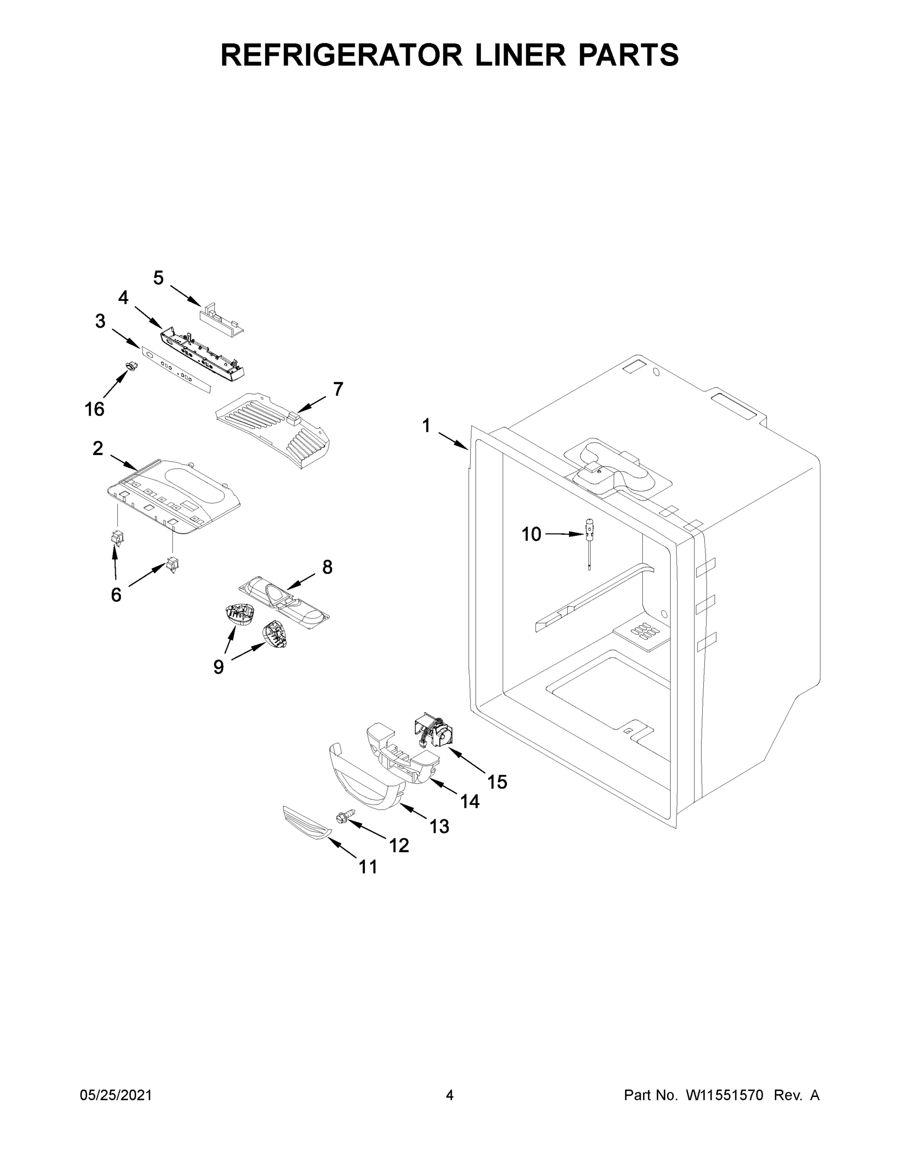 03 - REFRIGERATOR LINER PARTS