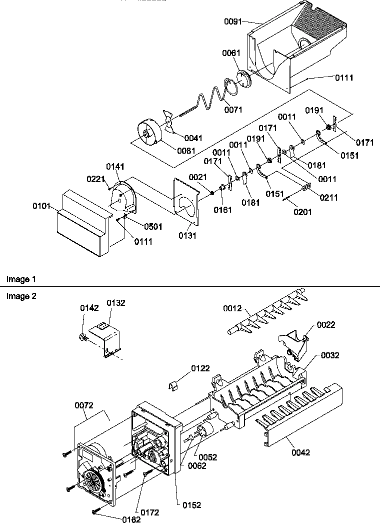 06 - ICE BUCKET AUGER AND ICE MAKER PARTS