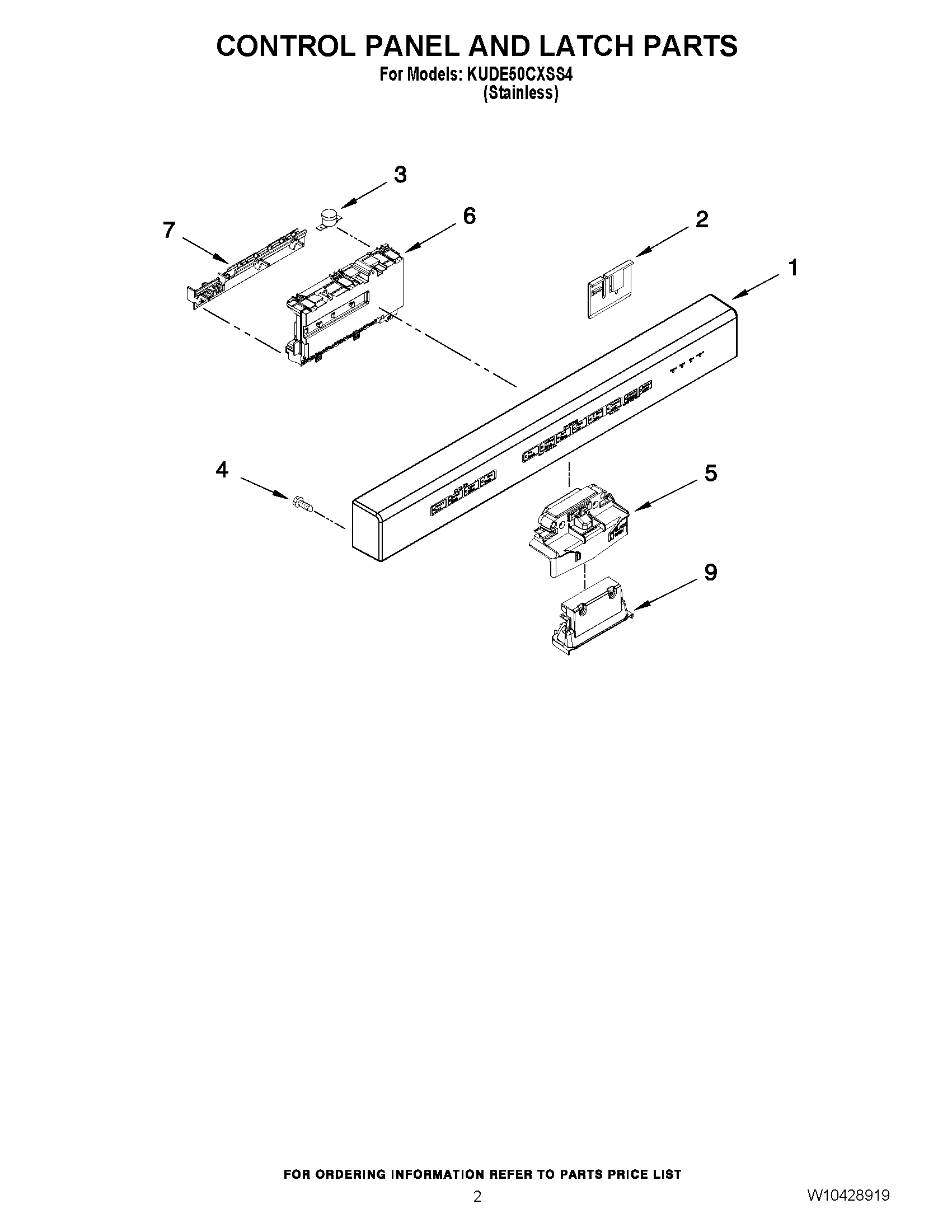 02 - CONTROL PANEL AND LATCH PARTS