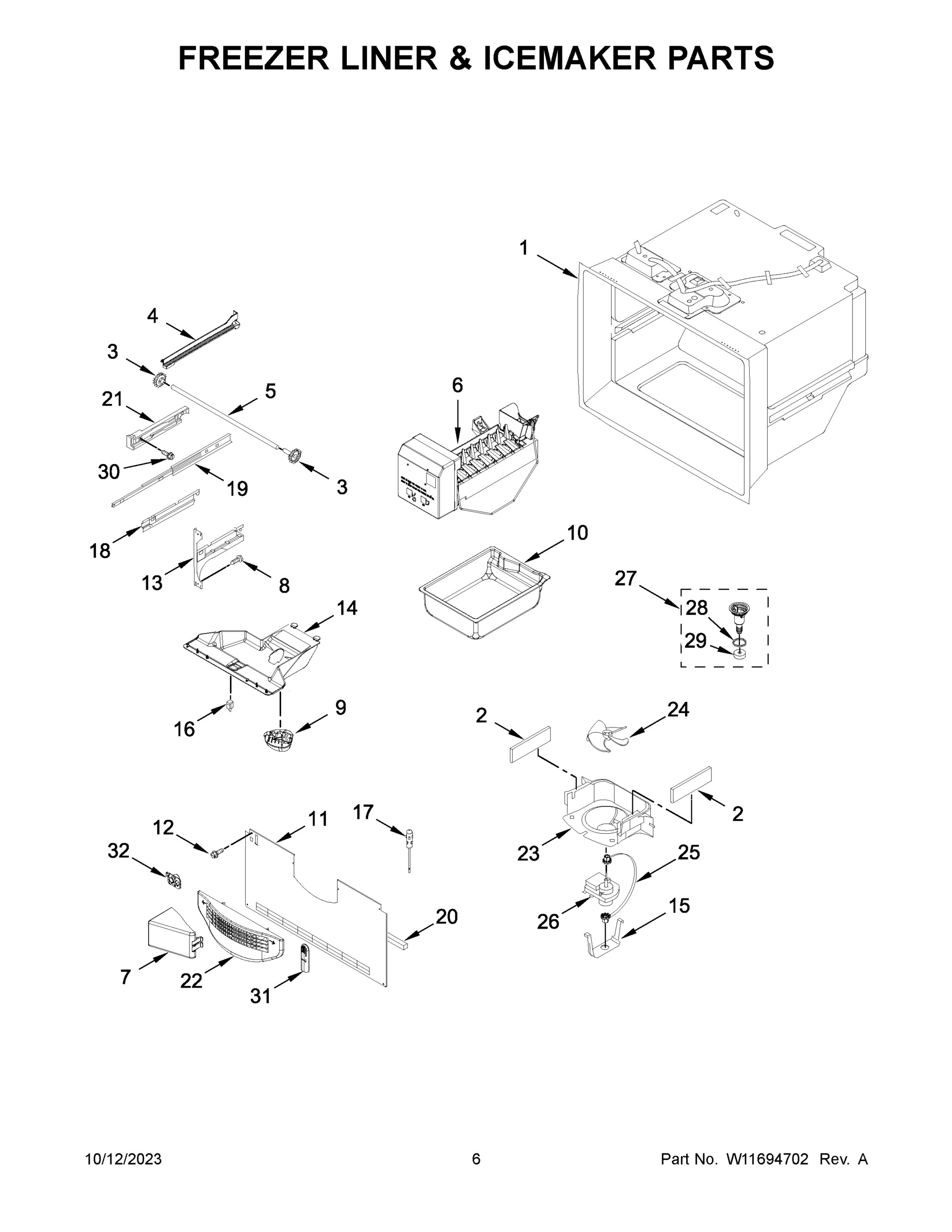 04 - FREEZER LINER & ICEMAKER PARTS