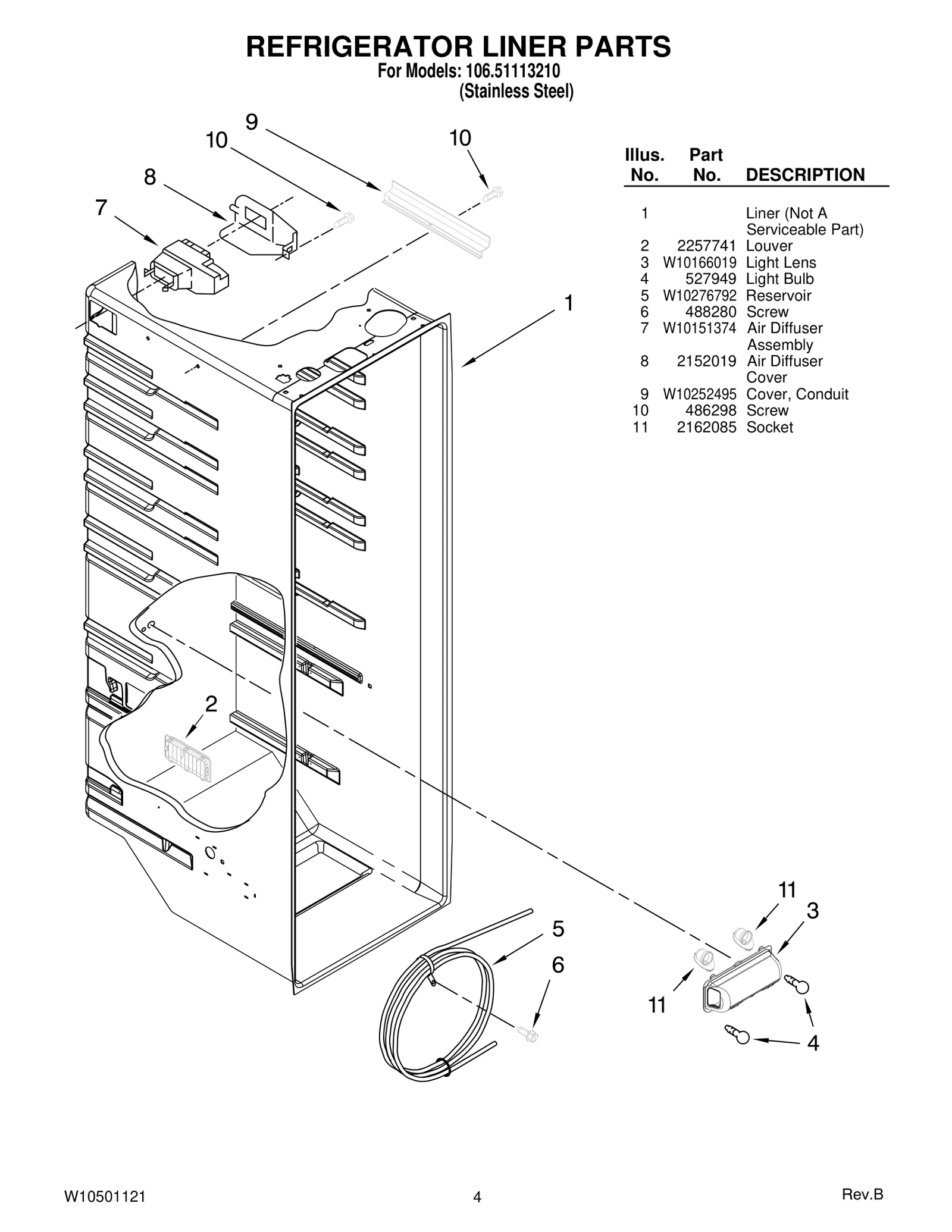REFRIGERATOR LINER PARTS