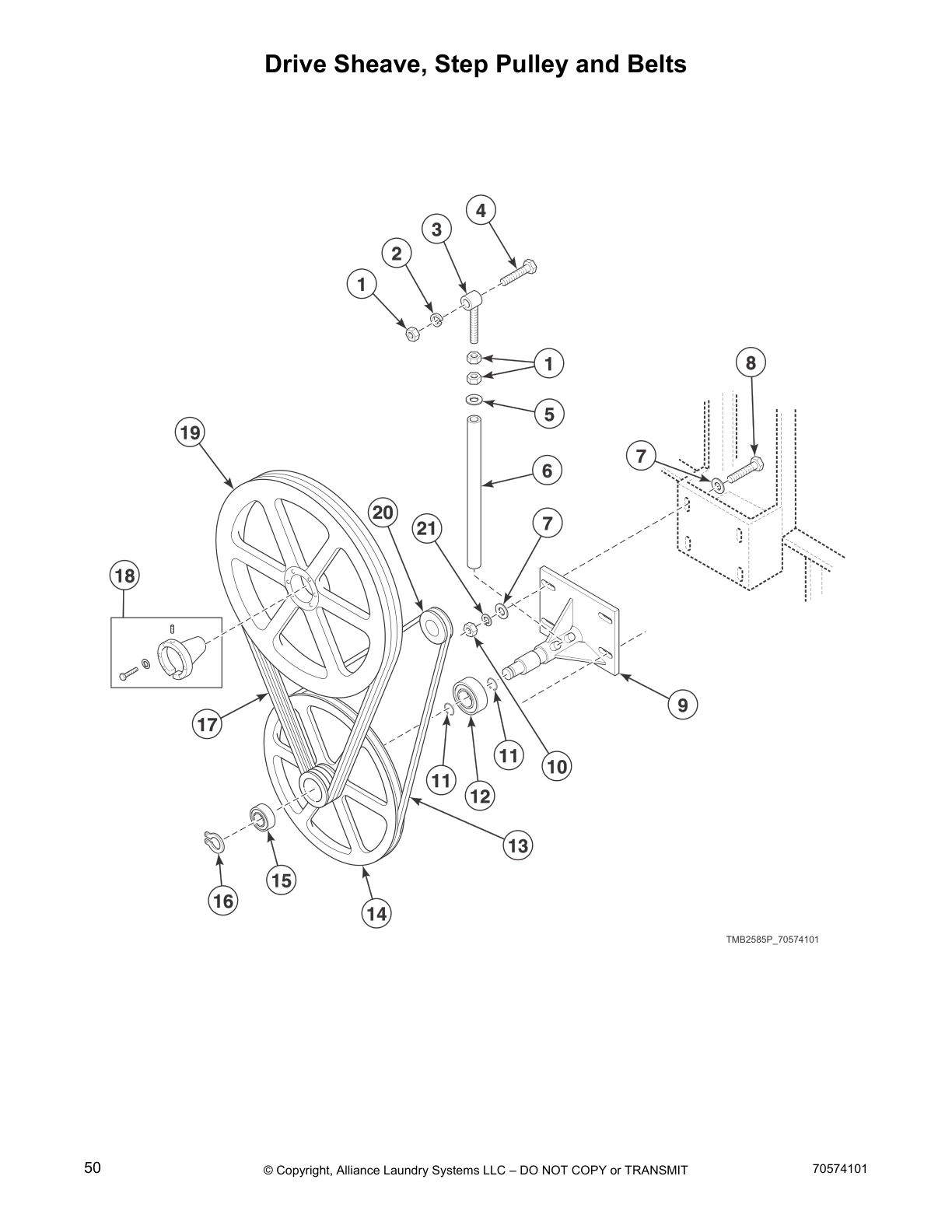 Drive Sheave, Step Pulley and Belts