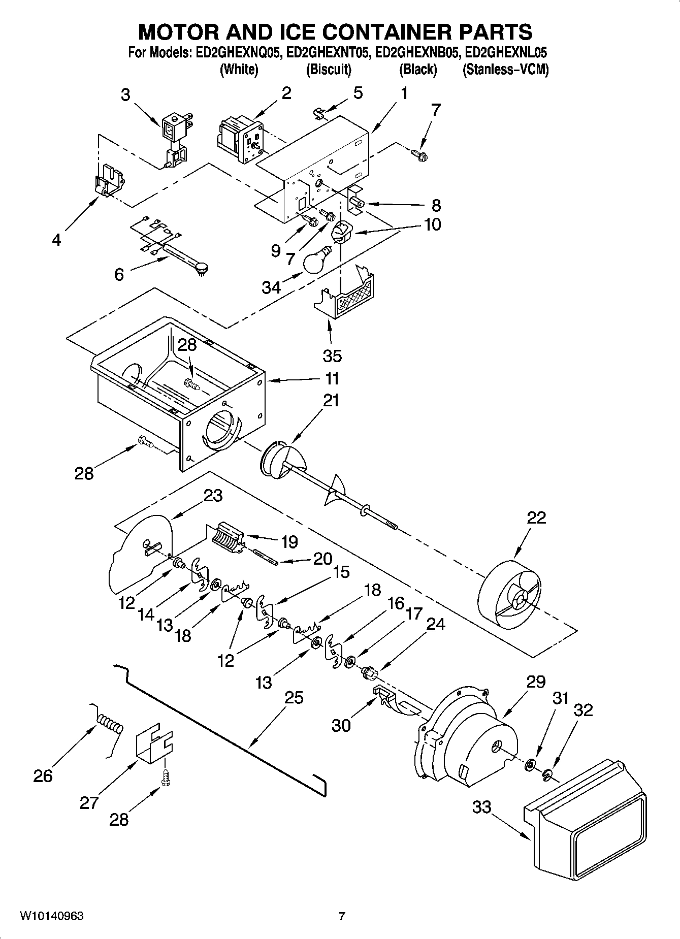 05 - MOTOR AND ICE CONTAINER PARTS