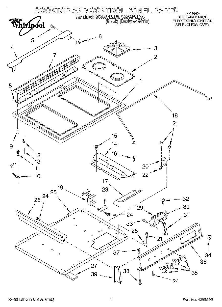 01 - COOKTOP AND CONTROL PANEL