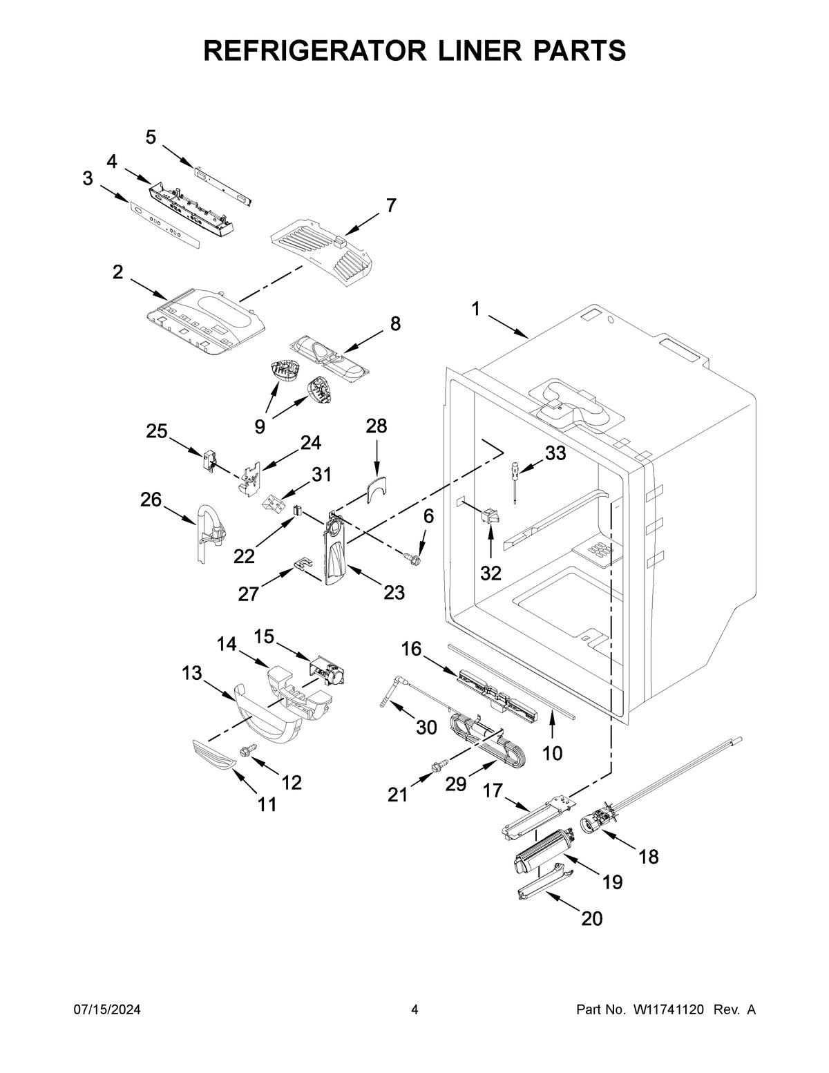 03 - REFRIGERATOR LINER PARTS
