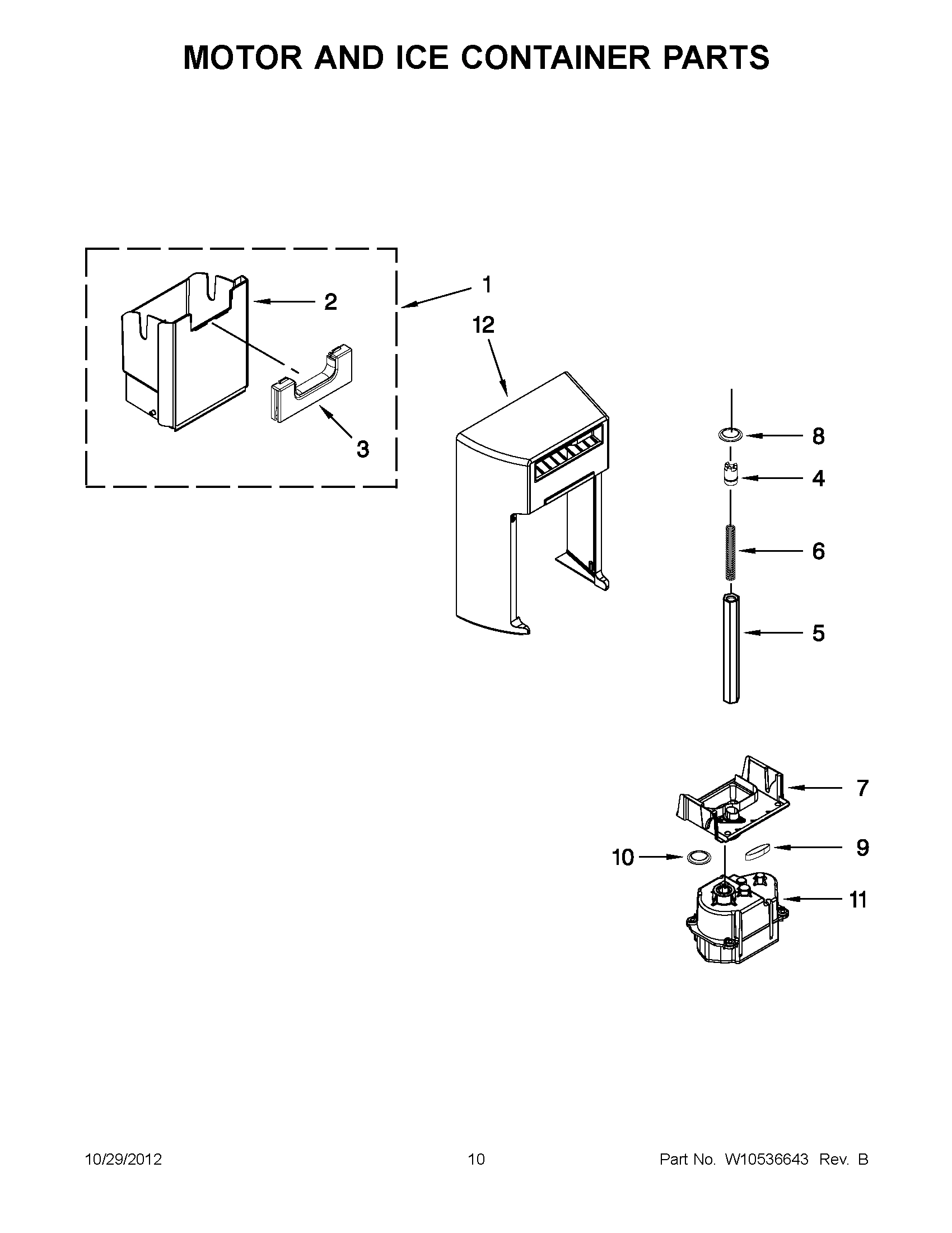 05 - MOTOR AND ICE CONTAINER PARTS