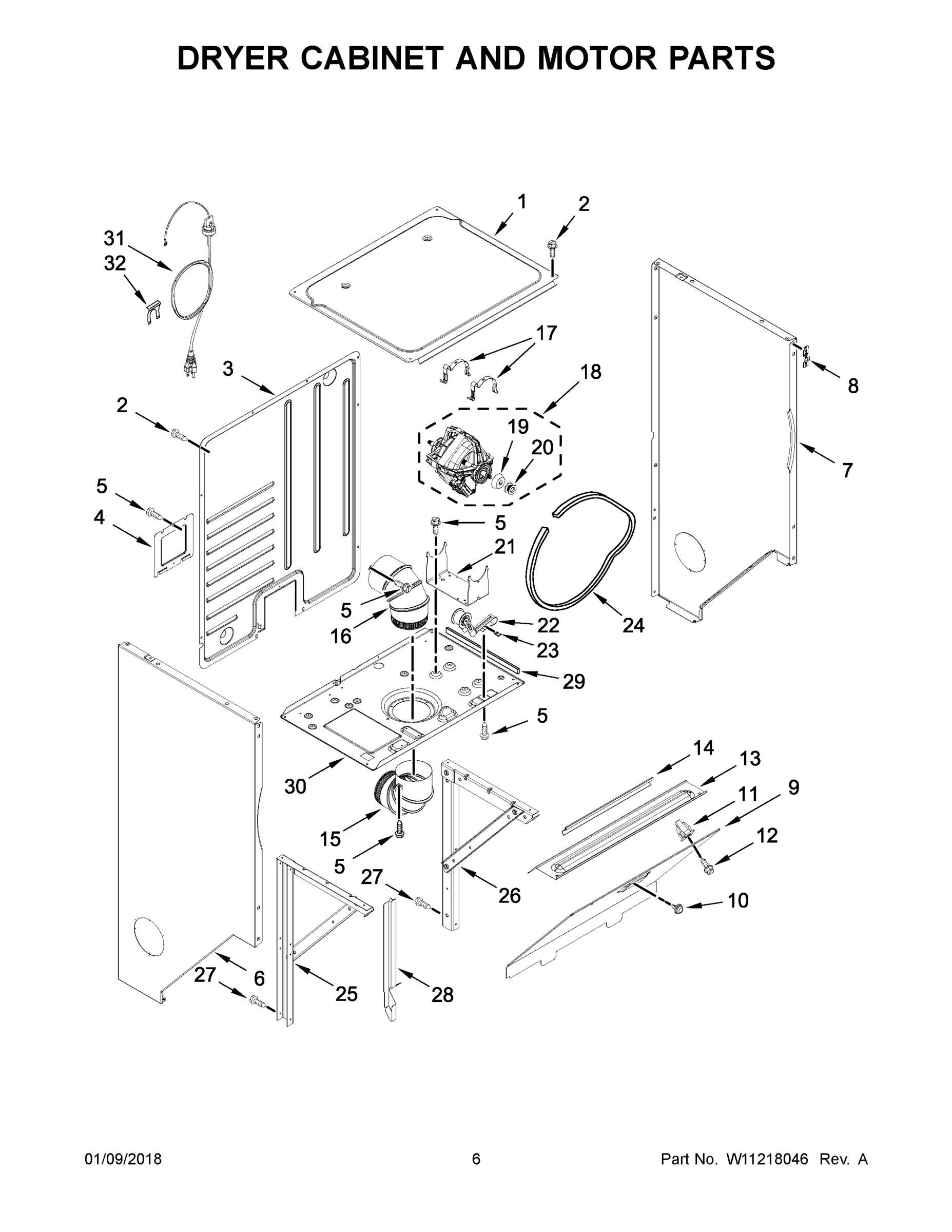 04 - DRYER CABINET AND MOTOR PARTS