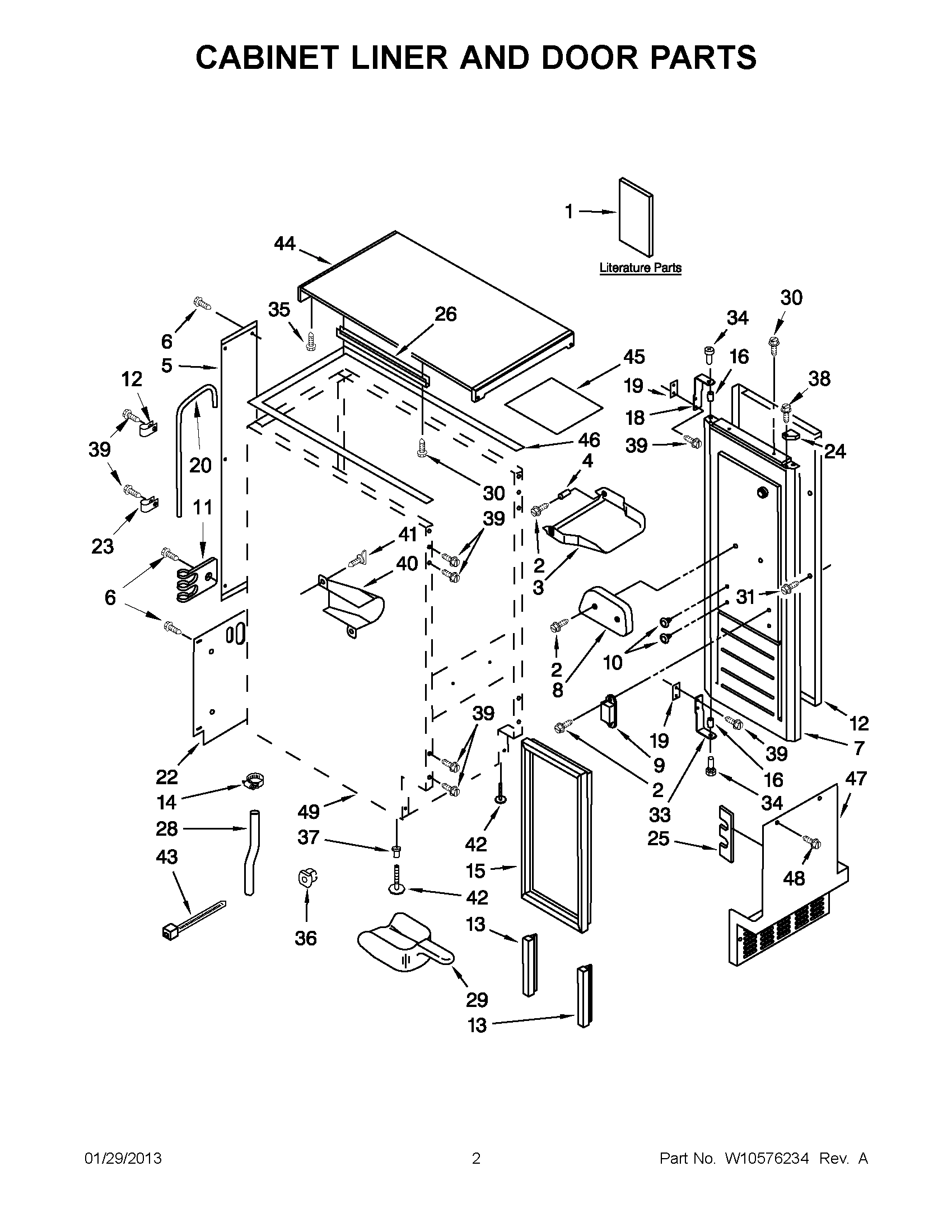 01 - CABINET LINER AND DOOR PARTS