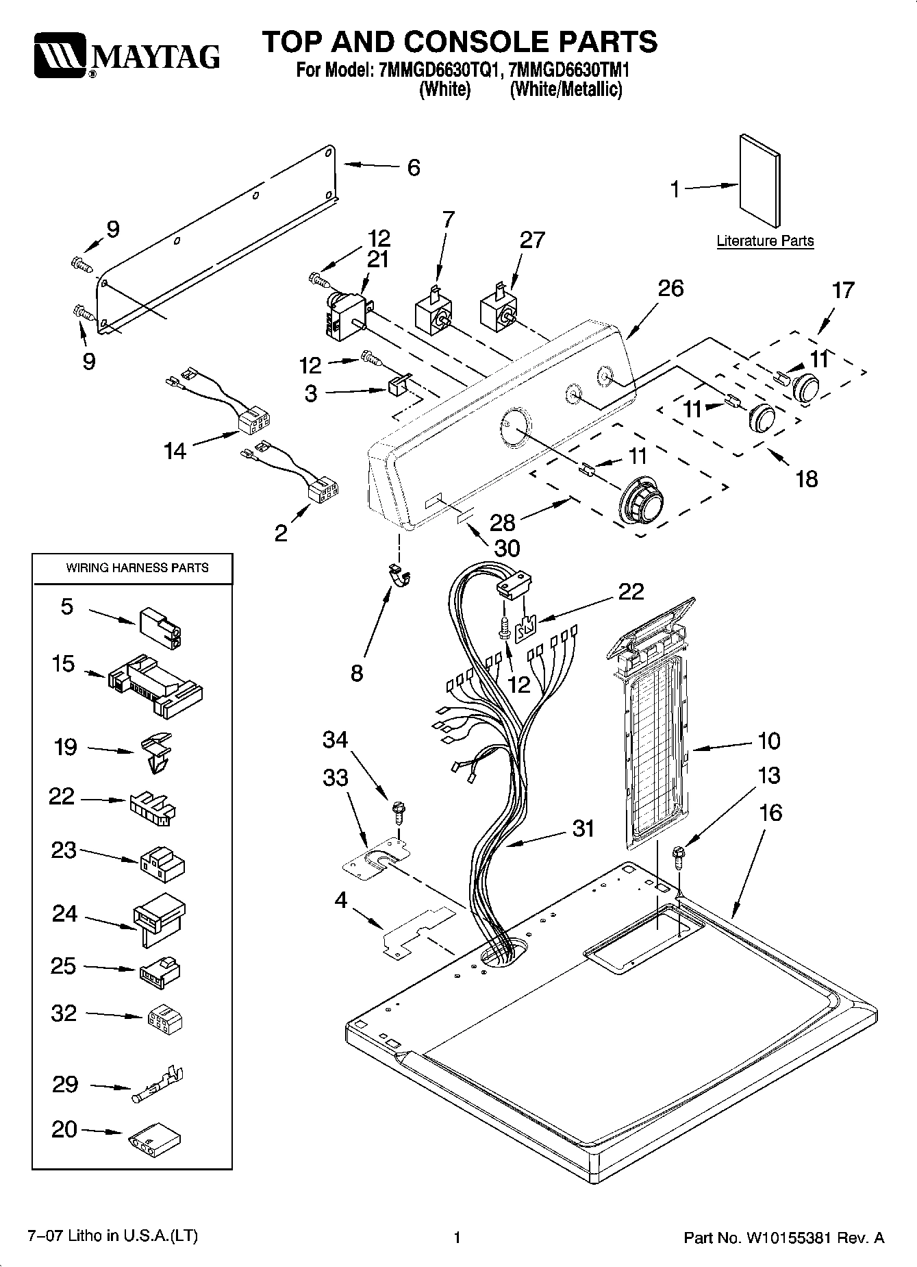 01 - TOP AND CONSOLE PARTS