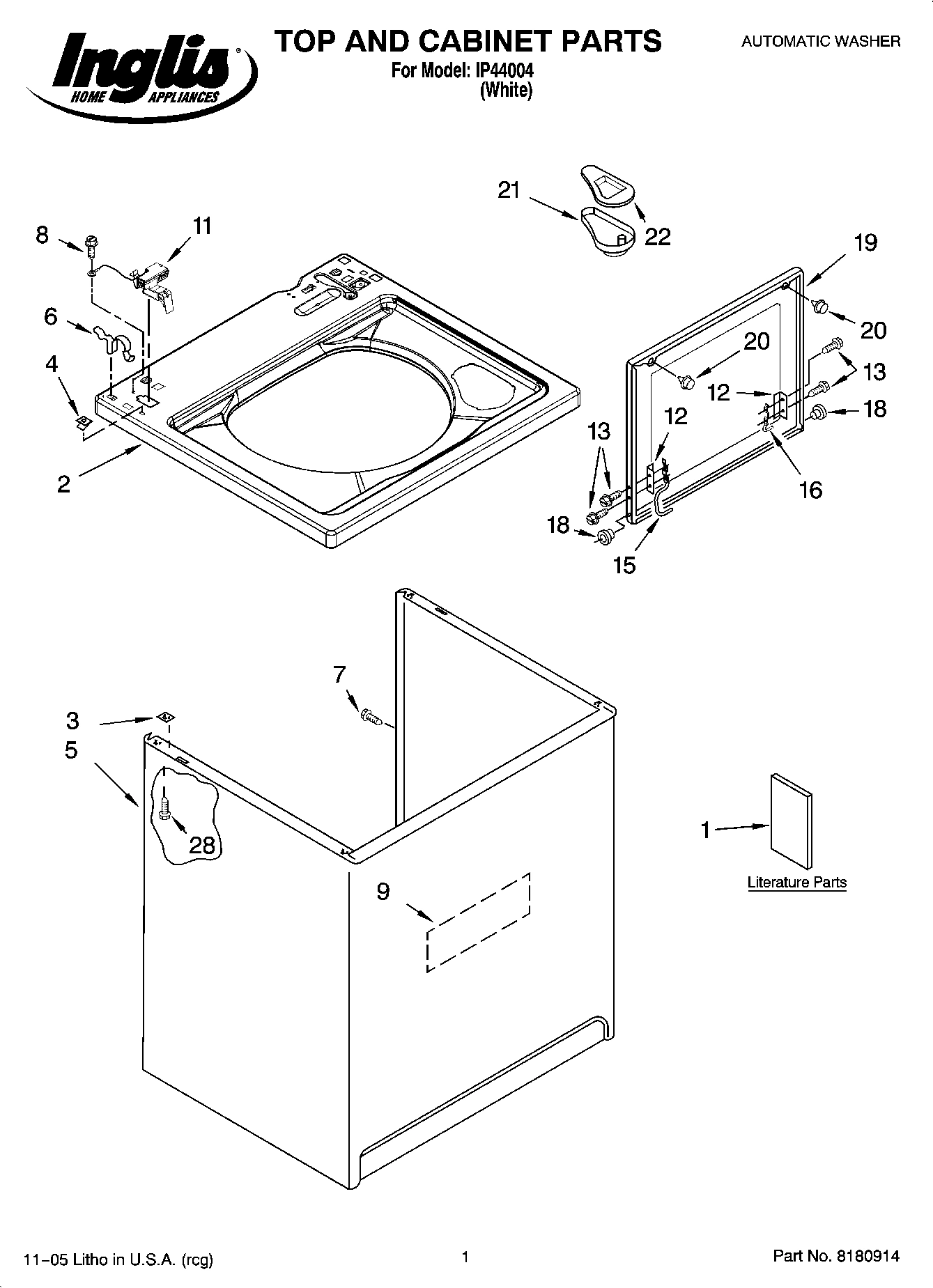 01 - TOP AND CABINET PARTS