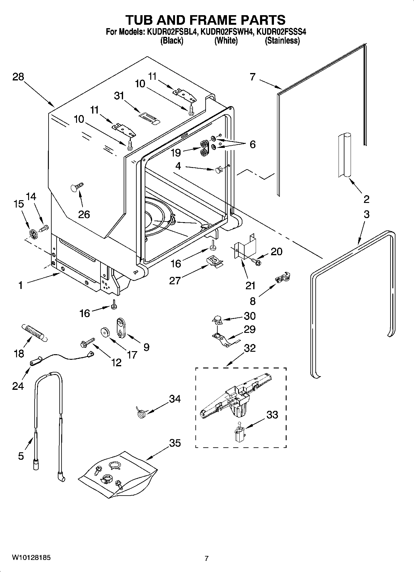 07 - TUB AND FRAME PARTS