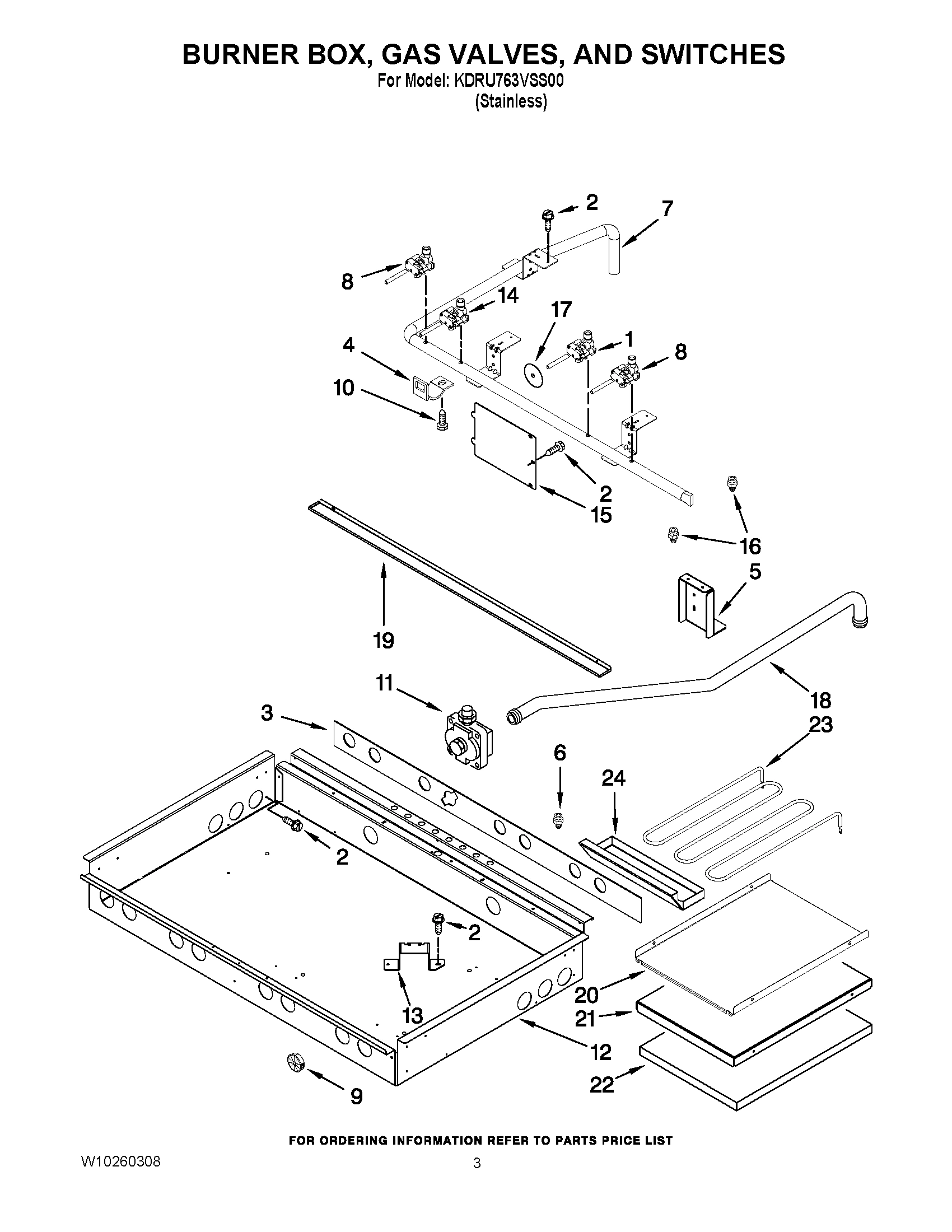 02 - BURNER BOX, GAS VALVES, AND SWITCHES
