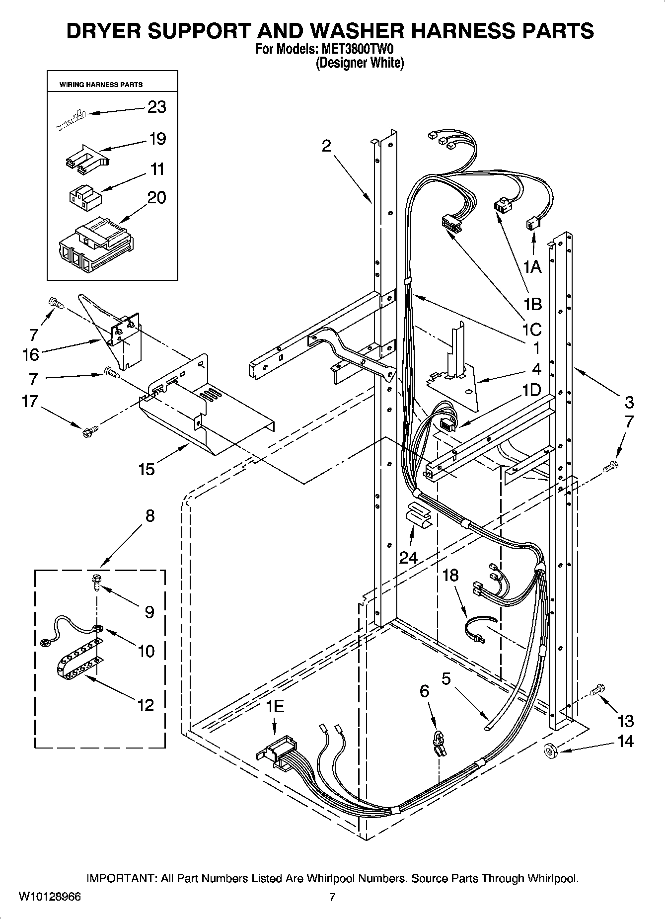 05 - DRYER SUPPORT AND WASHER HARNESS PARTS