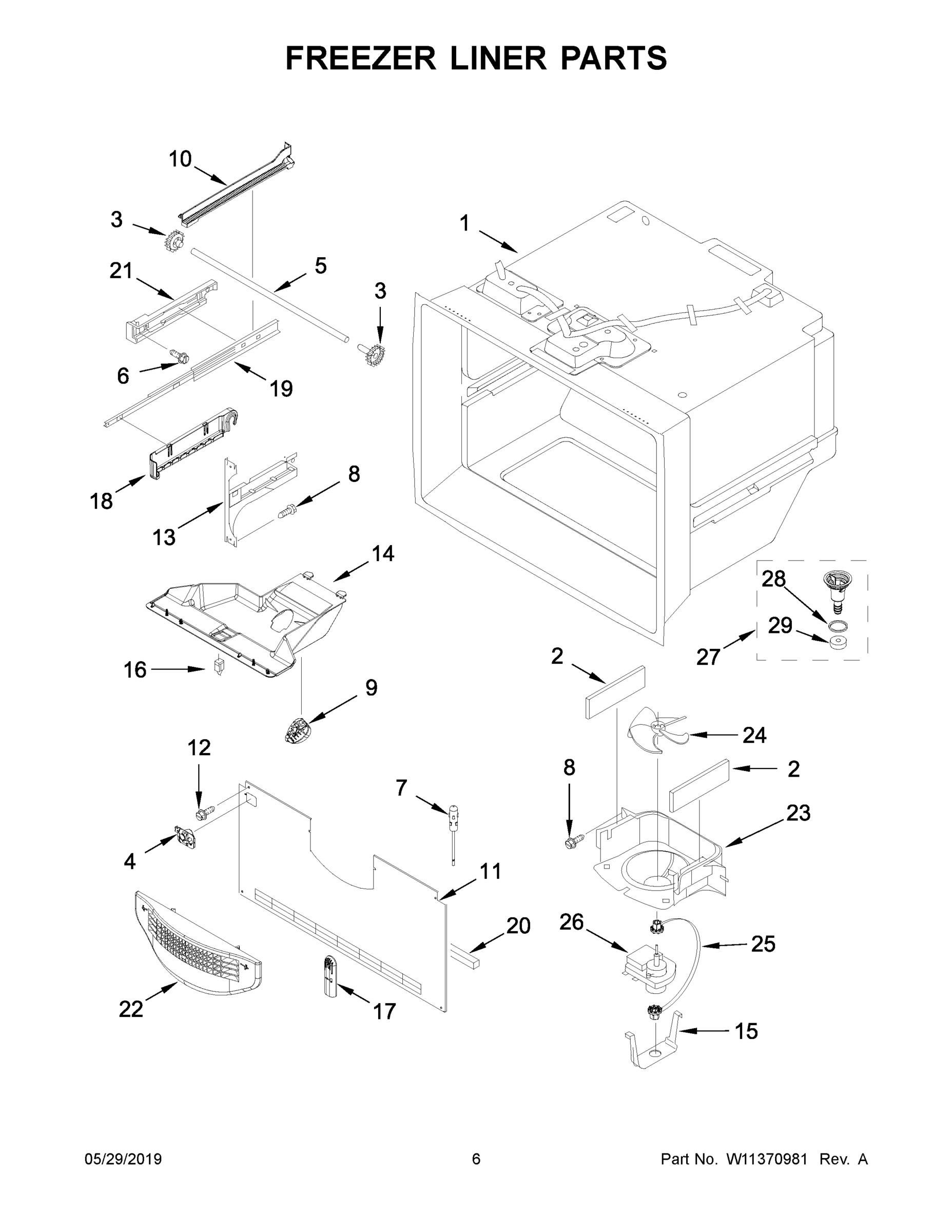 04 - FREEZER LINER PARTS