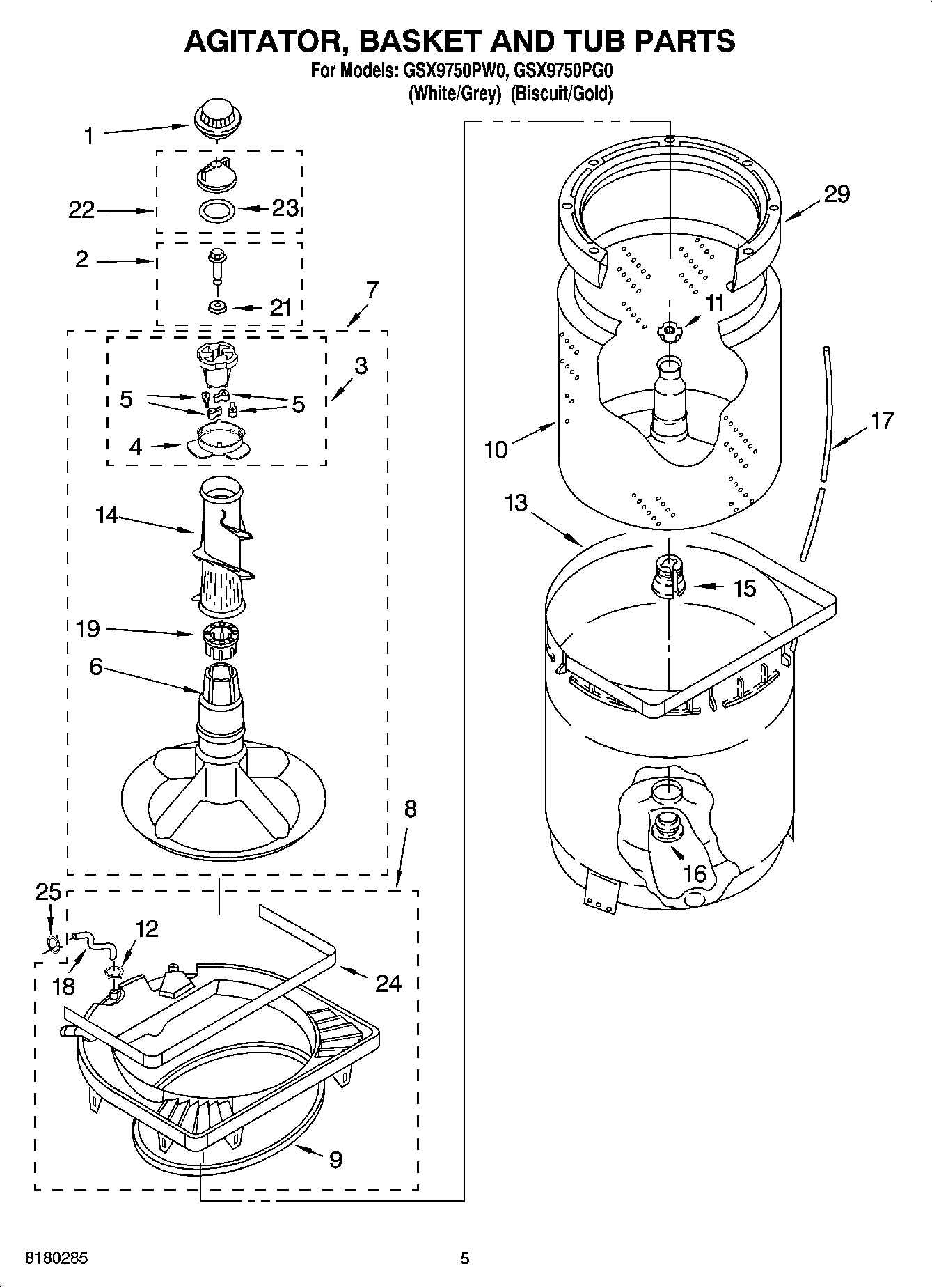 03 - AGITATOR, BASKET AND TUB PARTS